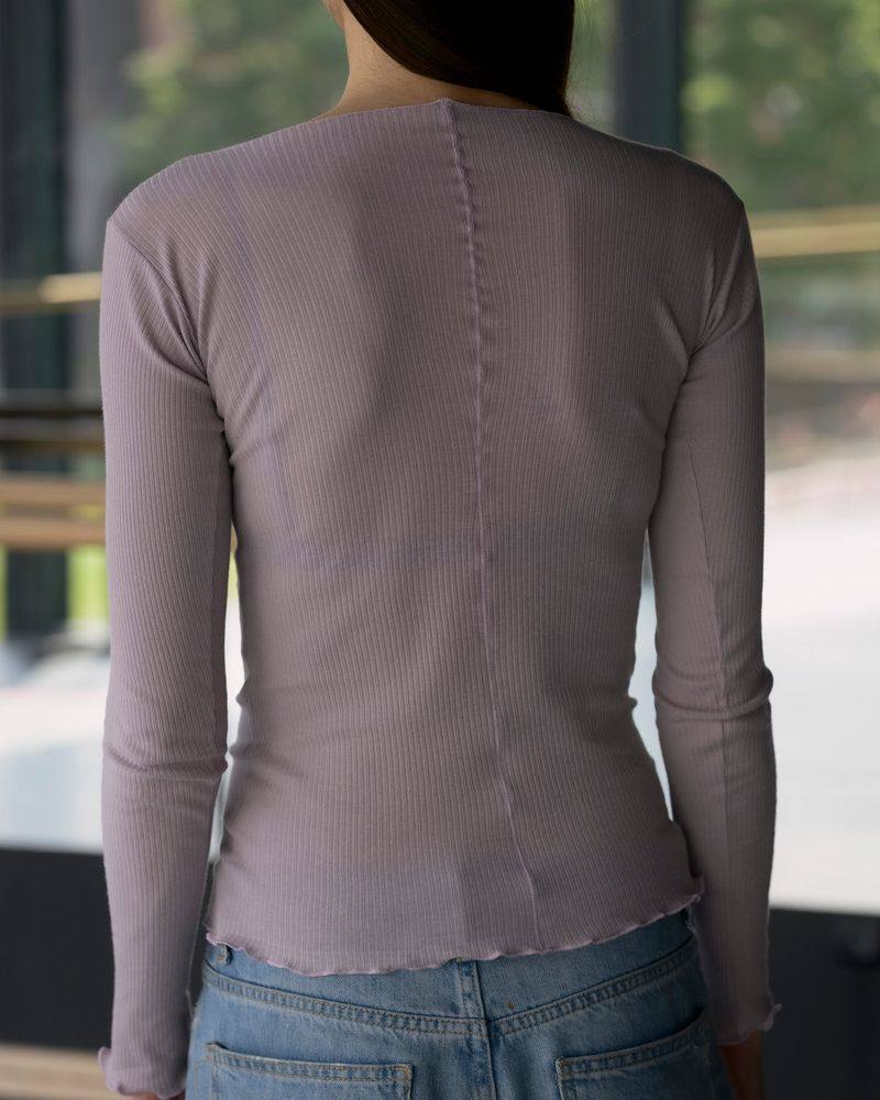 BASERANGE Ribbed Cotton Long-Sleeve T-Shirt, TTPAL Series Collection, France. BAS-TTPAL-CR-SP26-VP VERBE PURPLE (TTPAL-RB-000) - Image 9