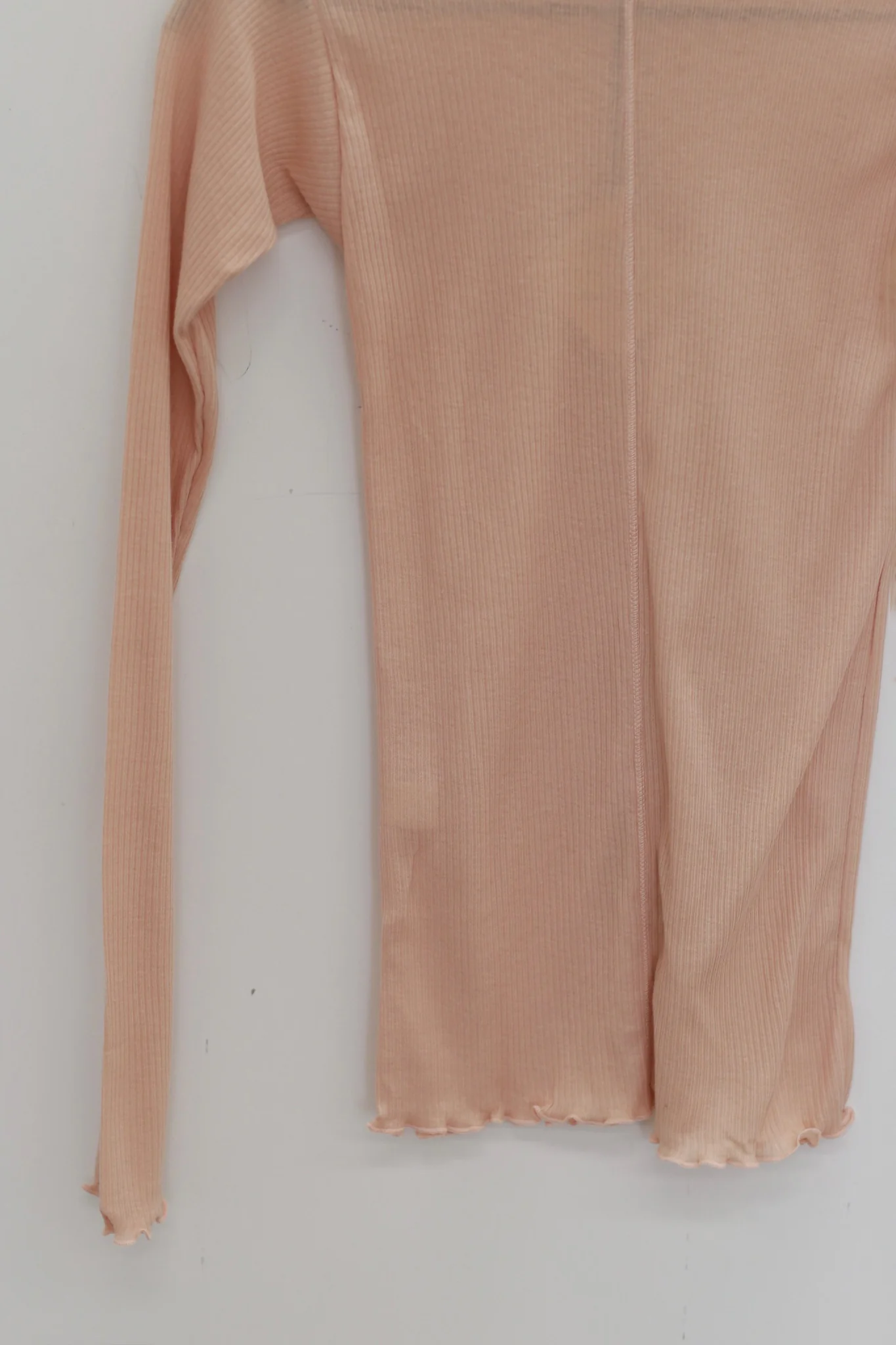 BASERANGE Ribbed Cotton Long-Sleeve T-Shirt, TTPAL Series Collection, France. BAS-TTPAL-CR-WI25-TIN BEIGE (TTPAL-RB-000) - Image 2