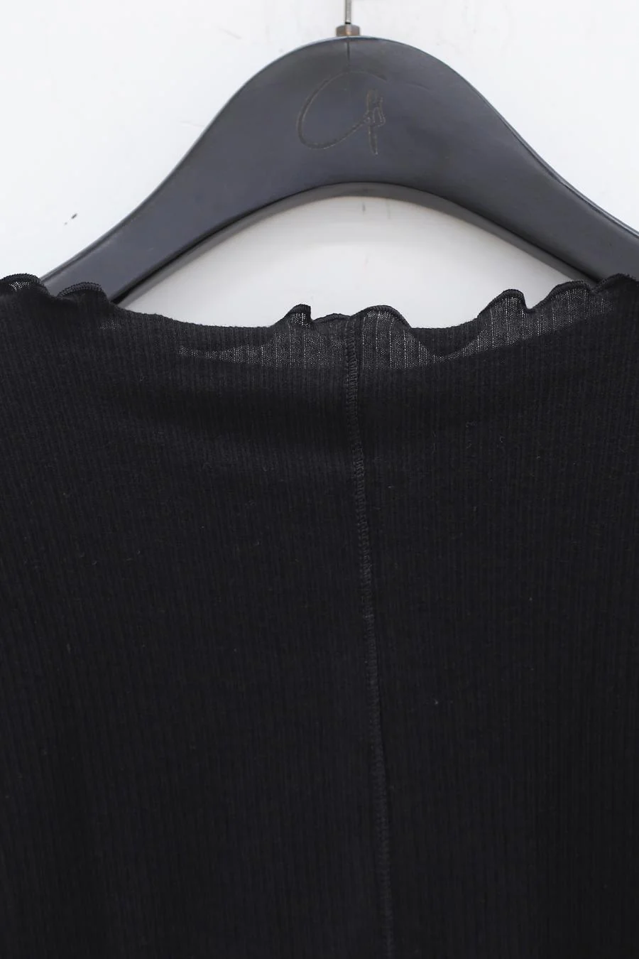 BASERANGE ribbed cotton long-sleeved top T-shirt TTPAL series collection France BAS-TTPAL-RB-000 BLACK-HEI - Image 2