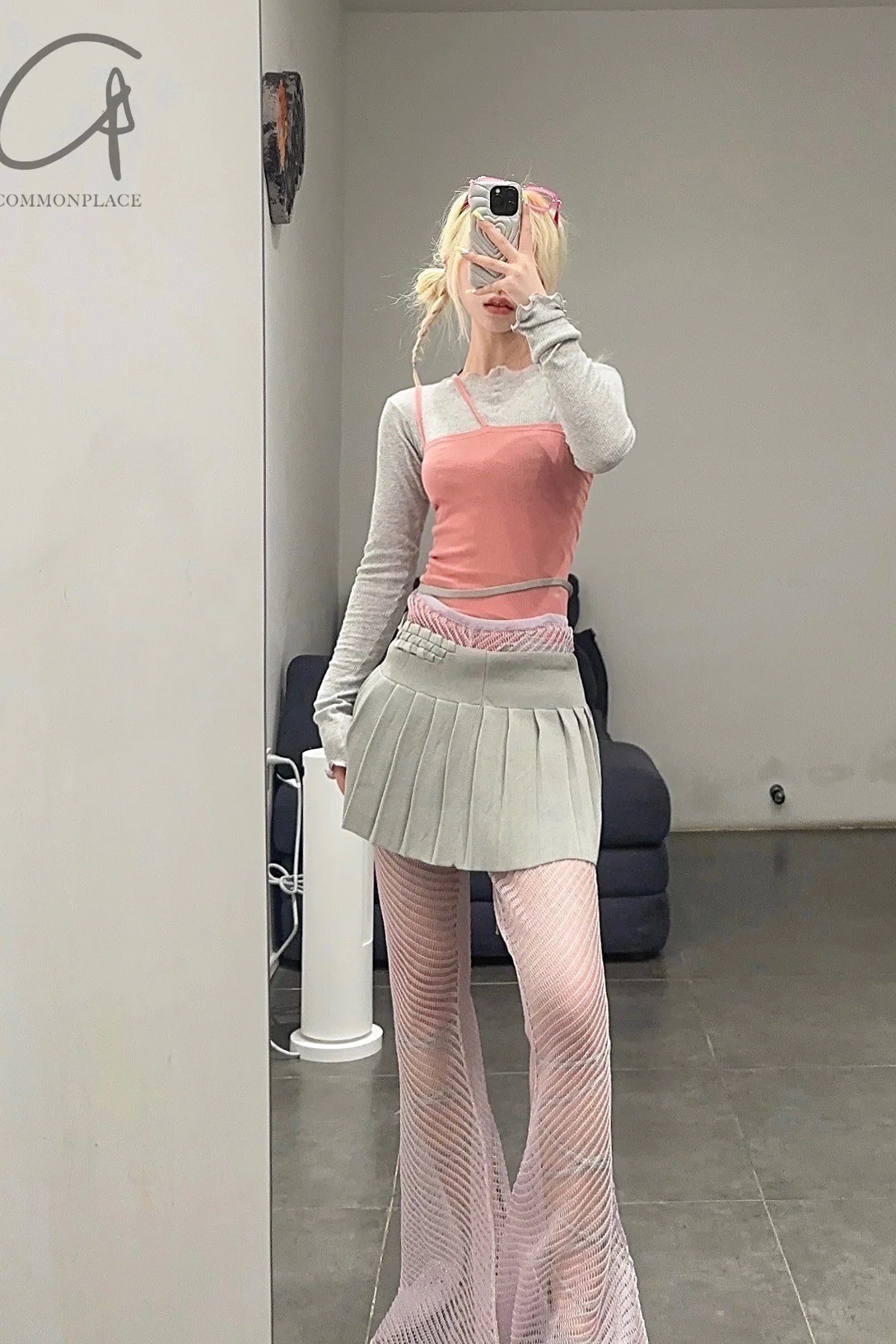 BASERANGE Ribbed cotton long-sleeve top TTPAL-RB-000 GREY MELANGE - Image 14
