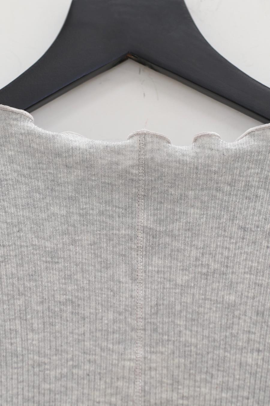 BASERANGE Ribbed cotton long-sleeve top TTPAL-RB-000 GREY MELANGE - Image 6
