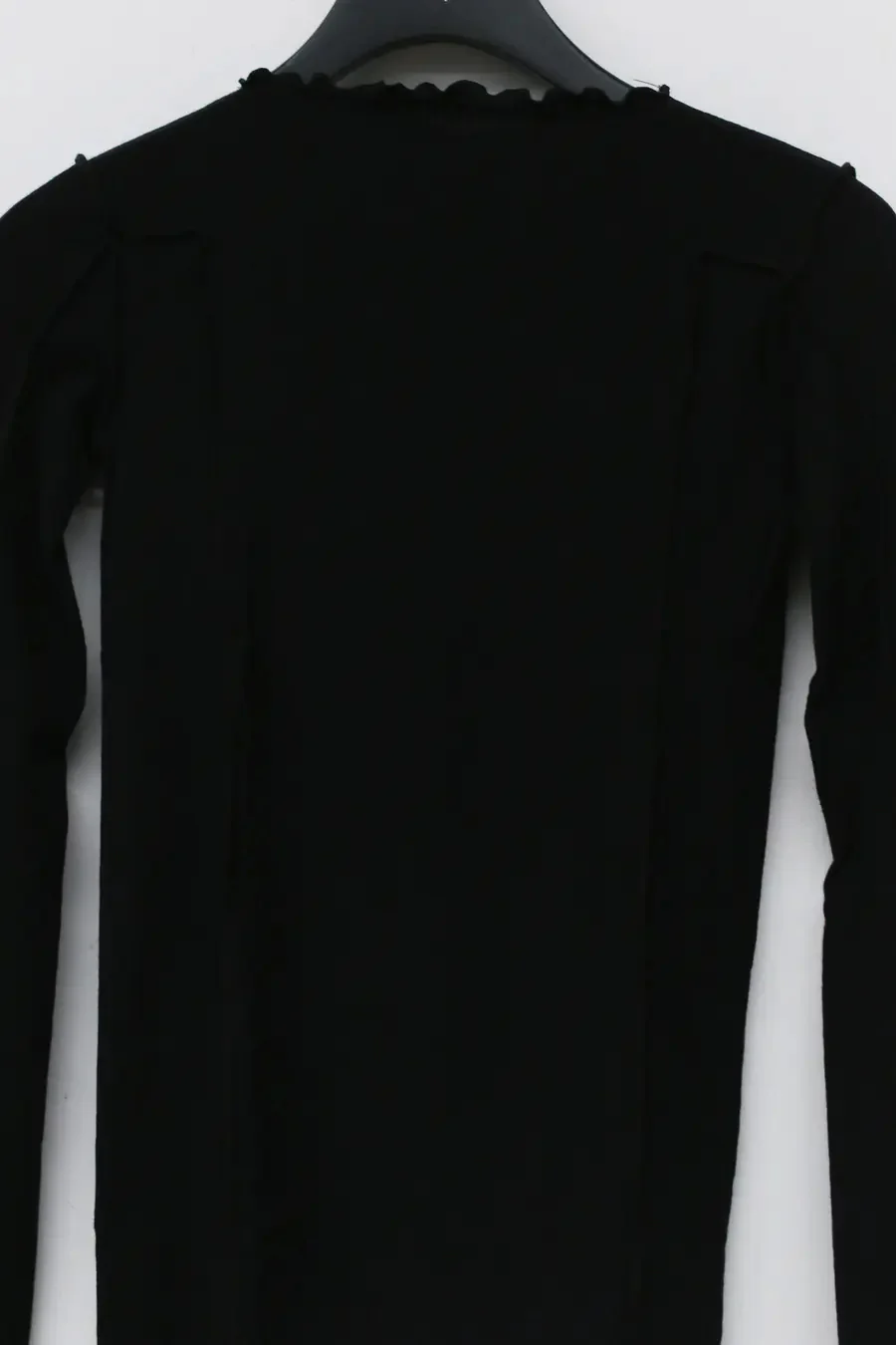 BASERANGE Long Sleeve T-Shirt TTML Collection Ribbed Cotton Portugal BAS- TTML-RB-000-HEI Black - Image 3