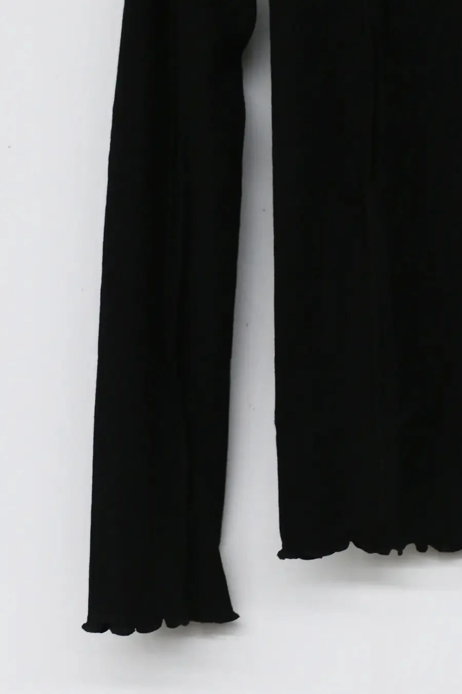 BASERANGE Long Sleeve T-Shirt TTML Collection Ribbed Cotton Portugal BAS- TTML-RB-000-HEI Black - Image 4