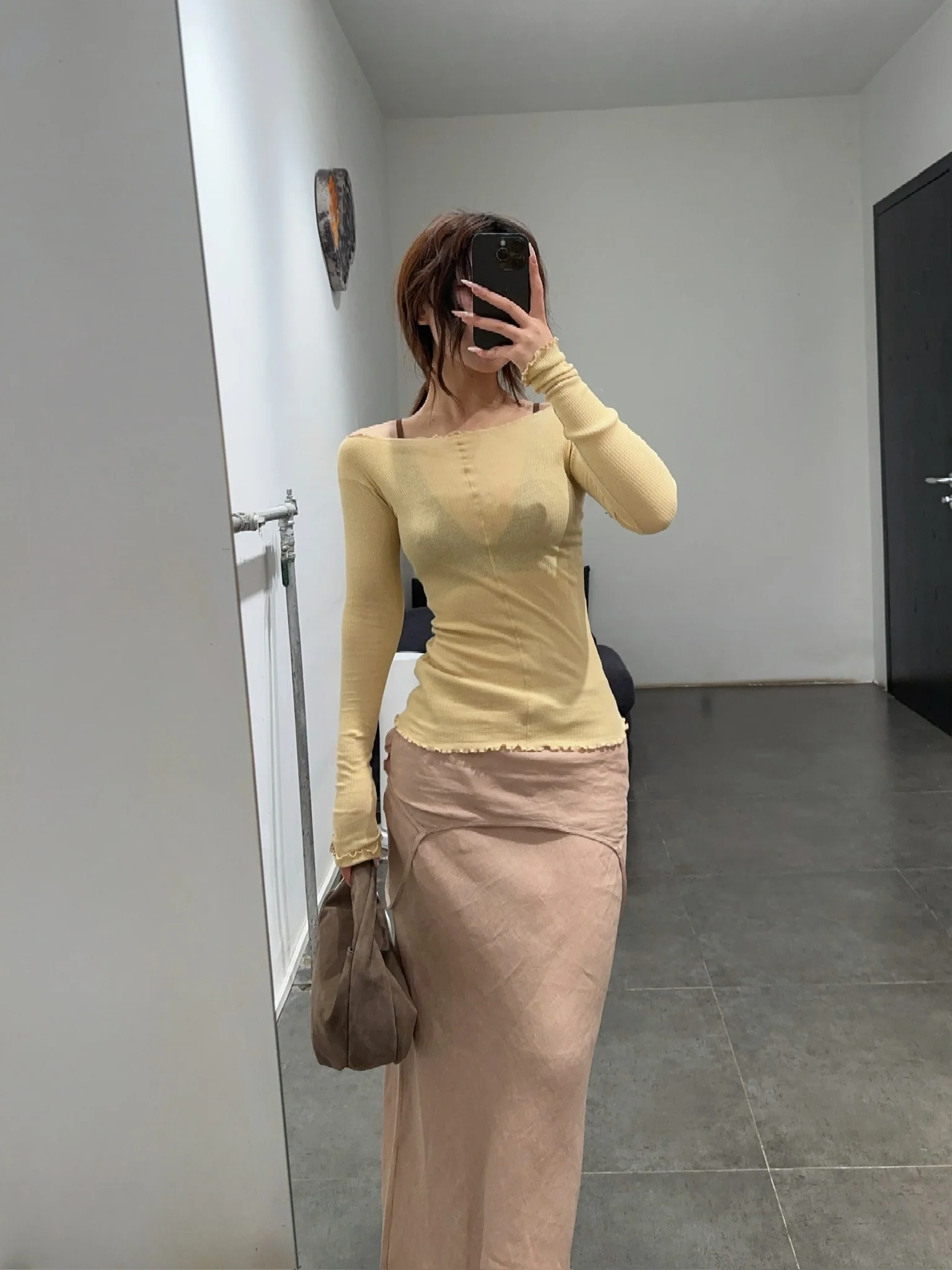 BASERANGE ribbed cotton long-sleeved top T-shirt TTPAL series collection France BAS-TTPAL-RB-SP25-HEN YELLOW TTPAL-RB-000 - Image 13