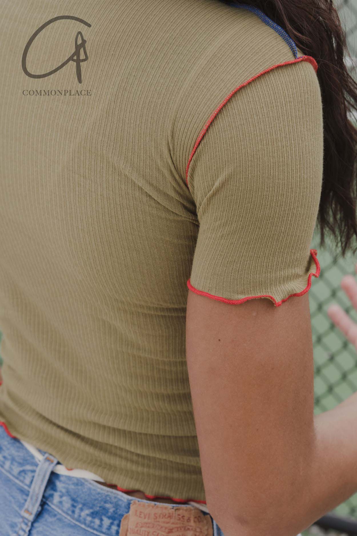 BASERANGE ribbed cotton short sleeve TTVS-RB-WI21 green - Image 8