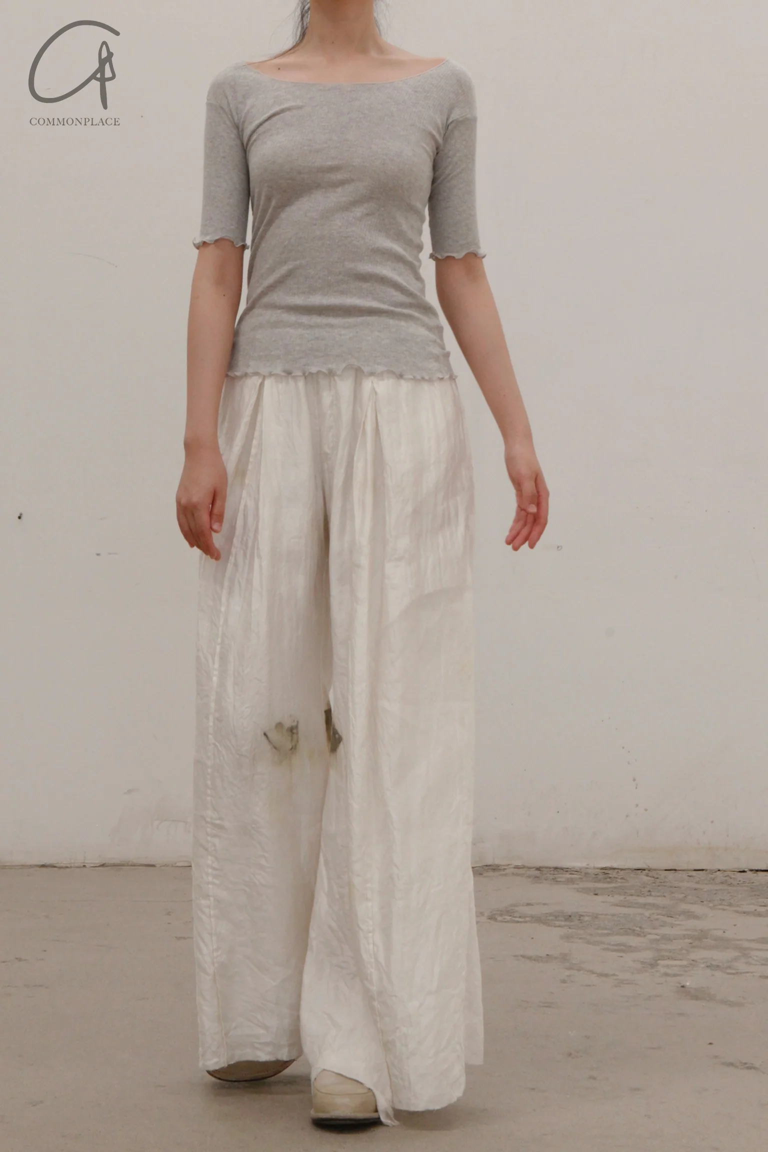 BASERANGE ribbed cotton vest TOPA-RB-000 GREY MELANGE - Image 2