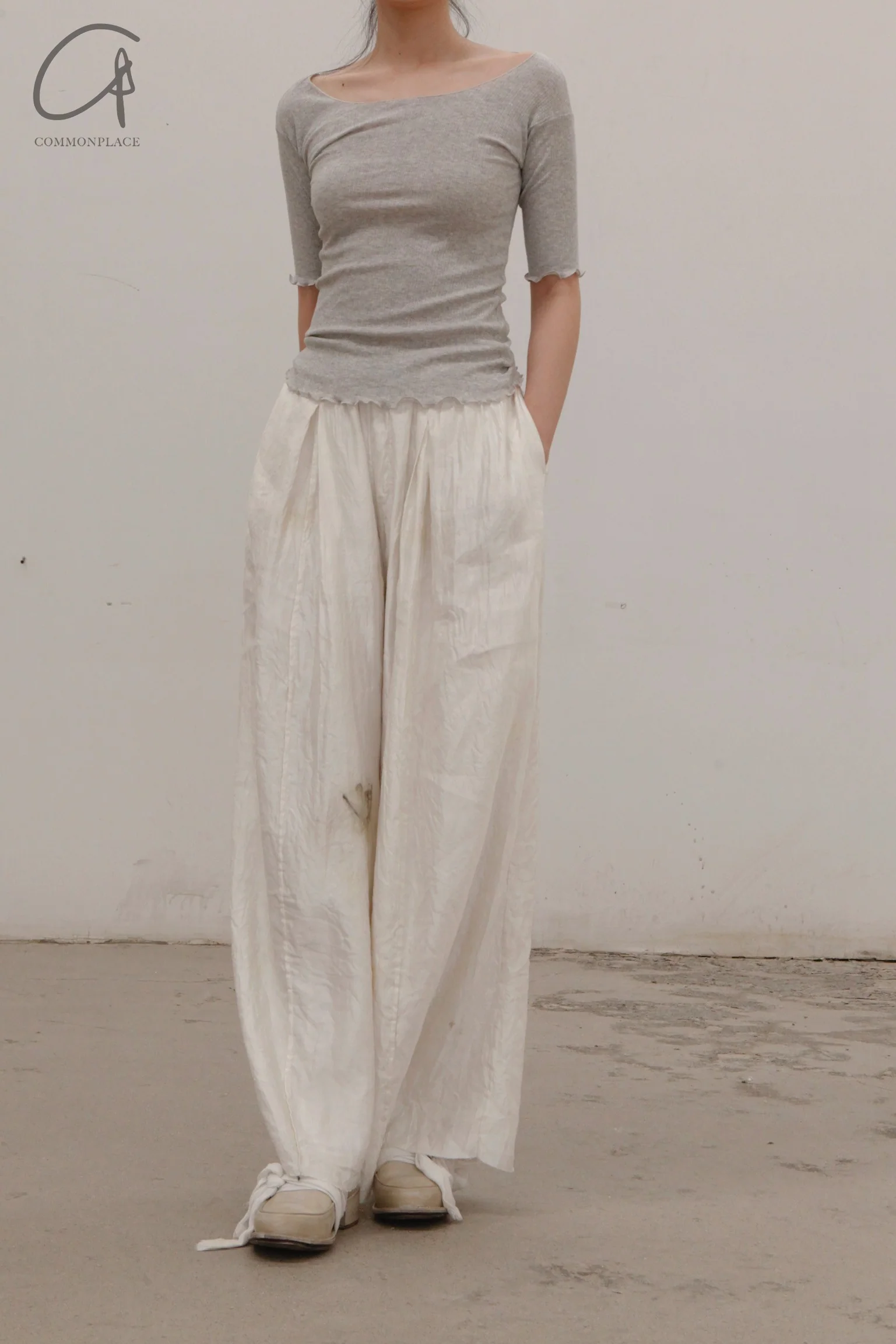 BASERANGE ribbed cotton vest TOPA-RB-000 GREY MELANGE - Image 5