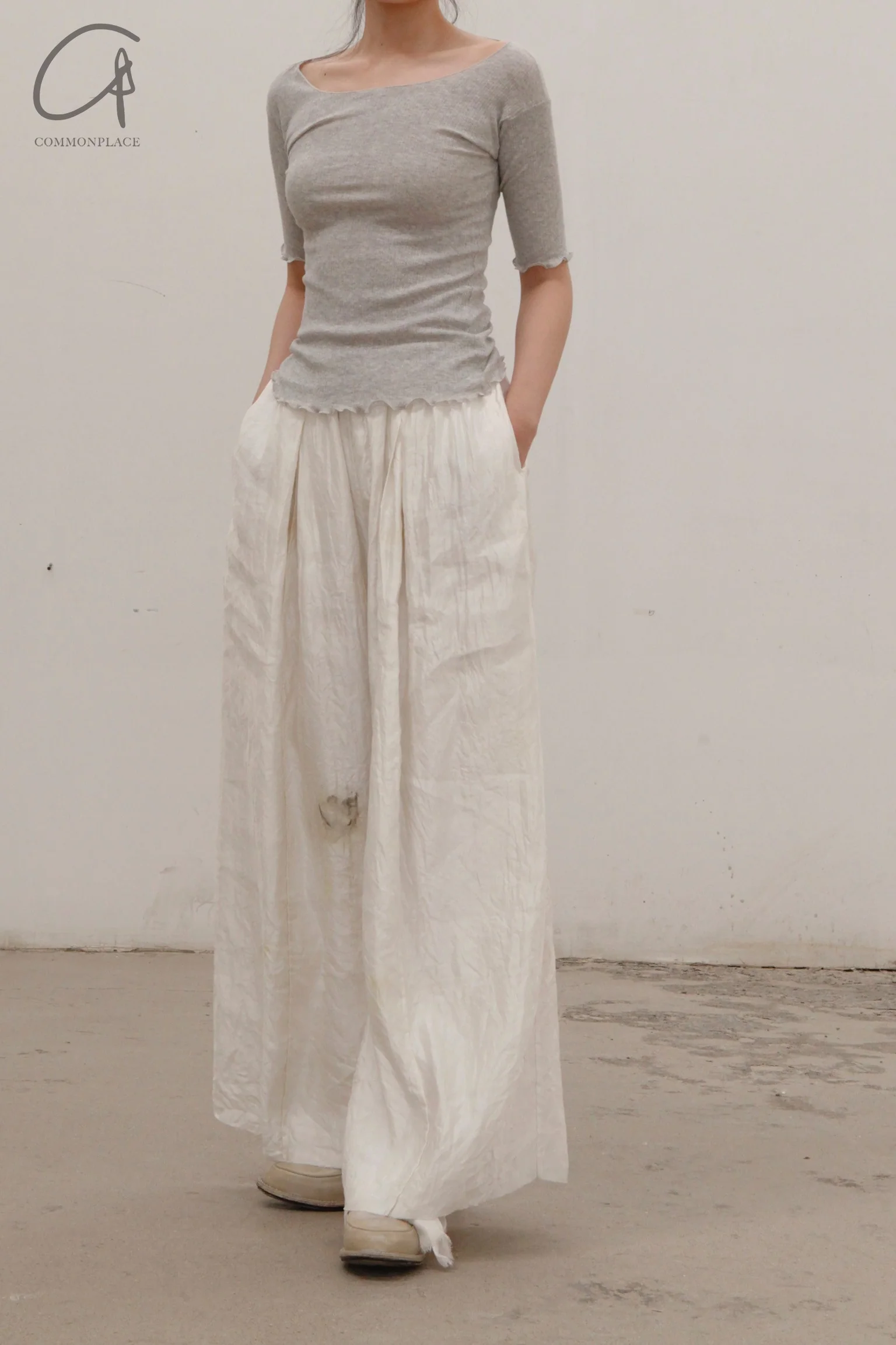 BASERANGE ribbed cotton vest TOPA-RB-000 GREY MELANGE - Image 6