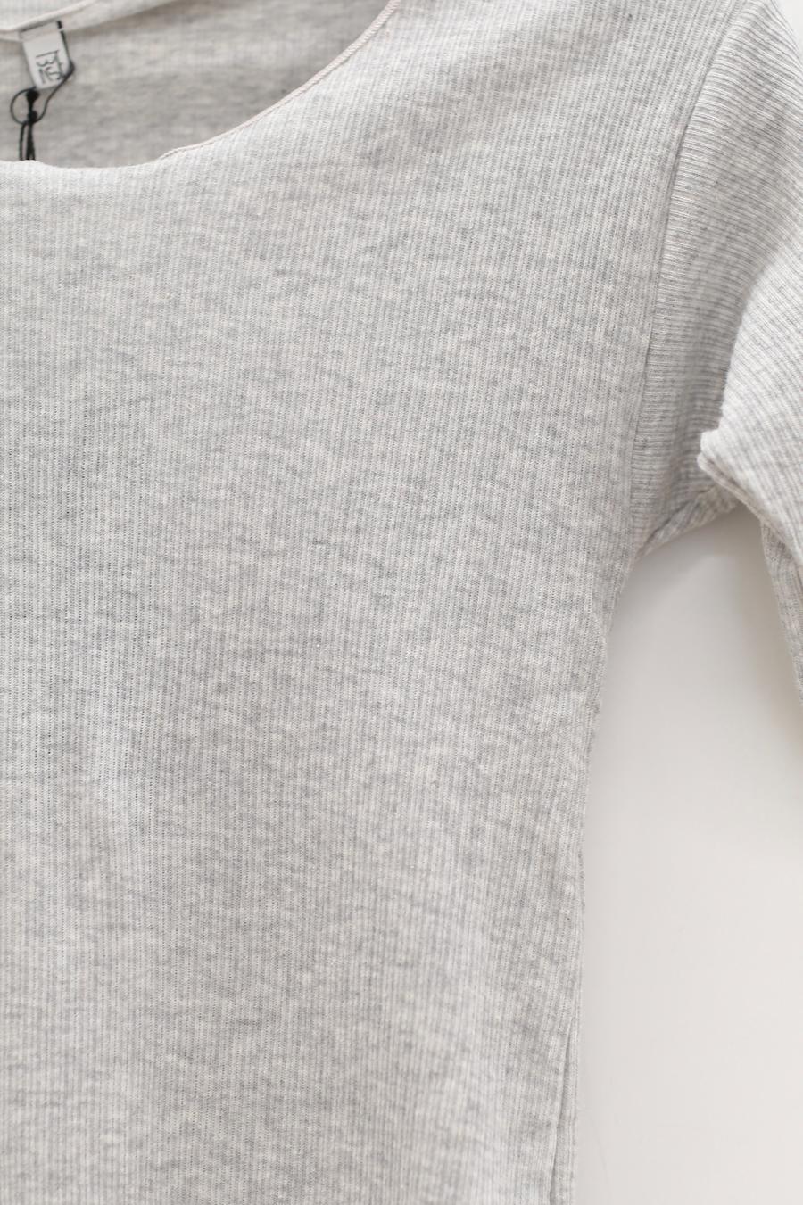 BASERANGE ribbed cotton vest TOPA-RB-000 GREY MELANGE - Image 8