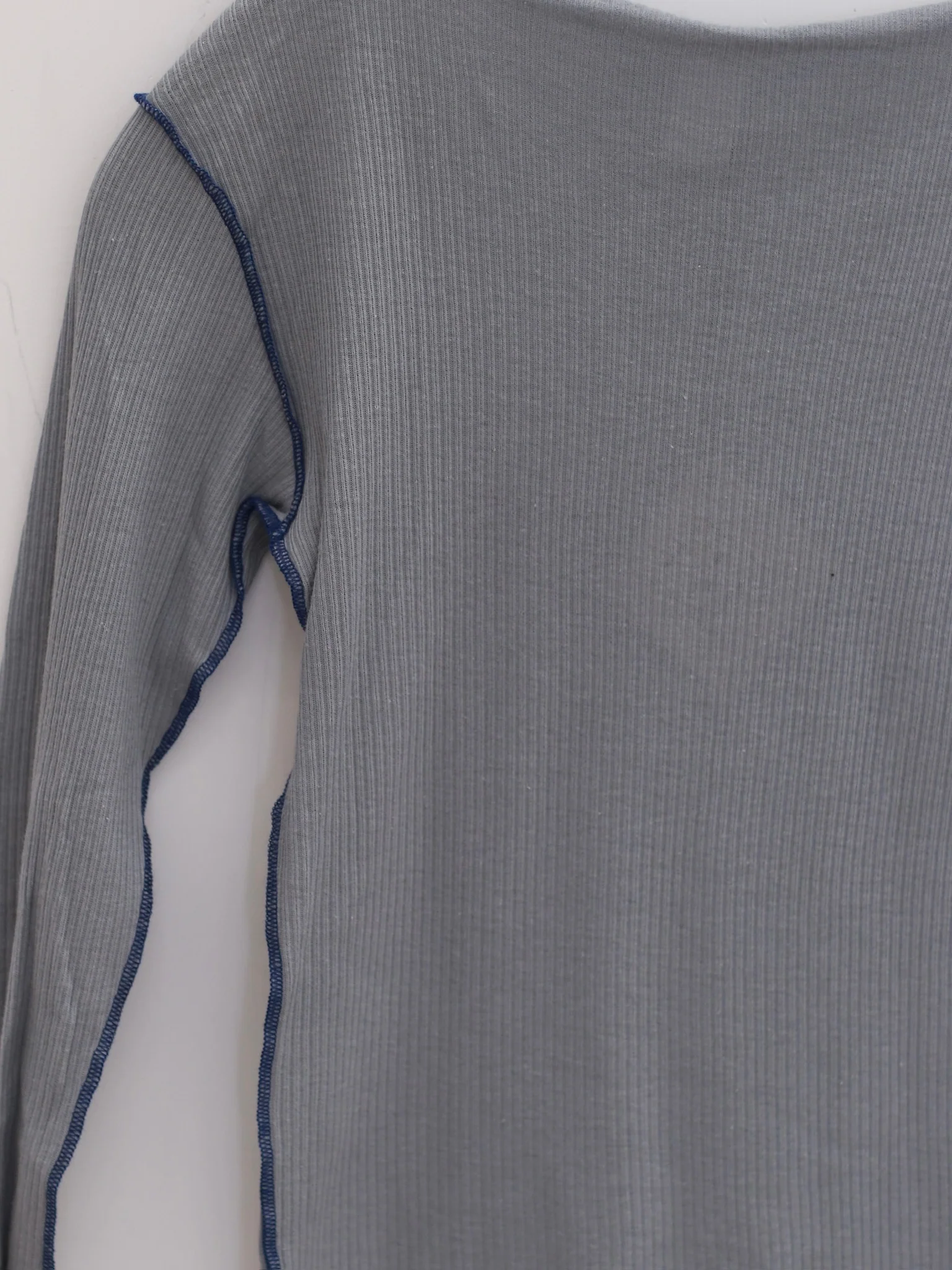 BASERANGE Ribbed Long Sleeve Top T-shirt TTVL Series Collection France BAS-TTVL-RB-SP25-BOW LBUE - Image 9