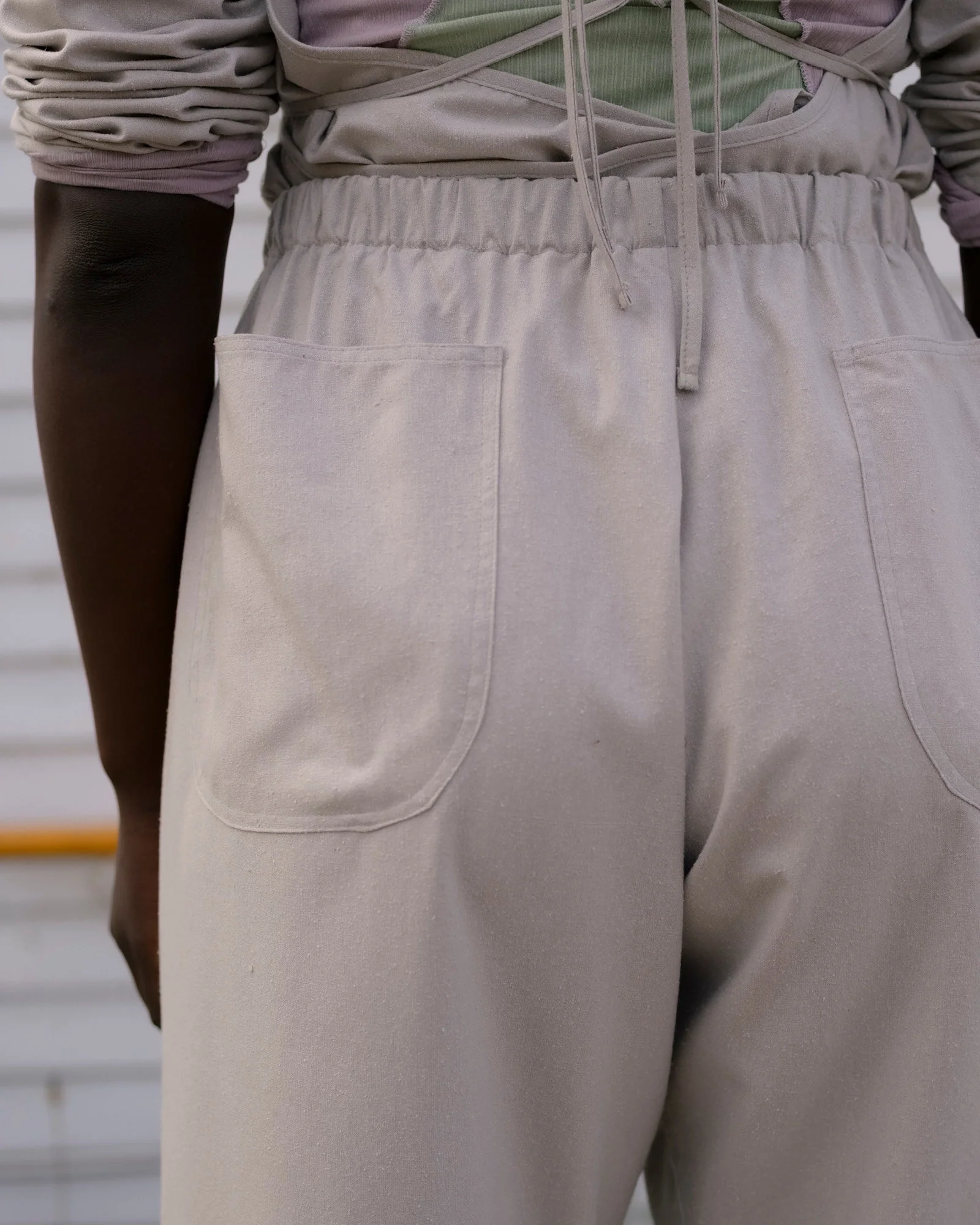 BASERANGE SP26 Elastic Waist Casual Pants, France BAS-PAGR-WS-SP26-PG (PRUN GREY) - Image 8