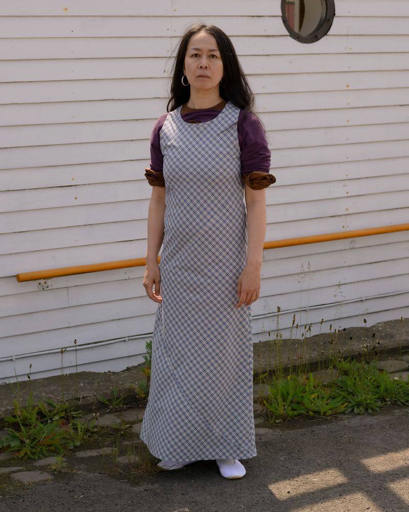BASERANGE SP26 Larval Dress BAS-DRLA-OC-SP26-BC (BLUE CHECK) - Image 10