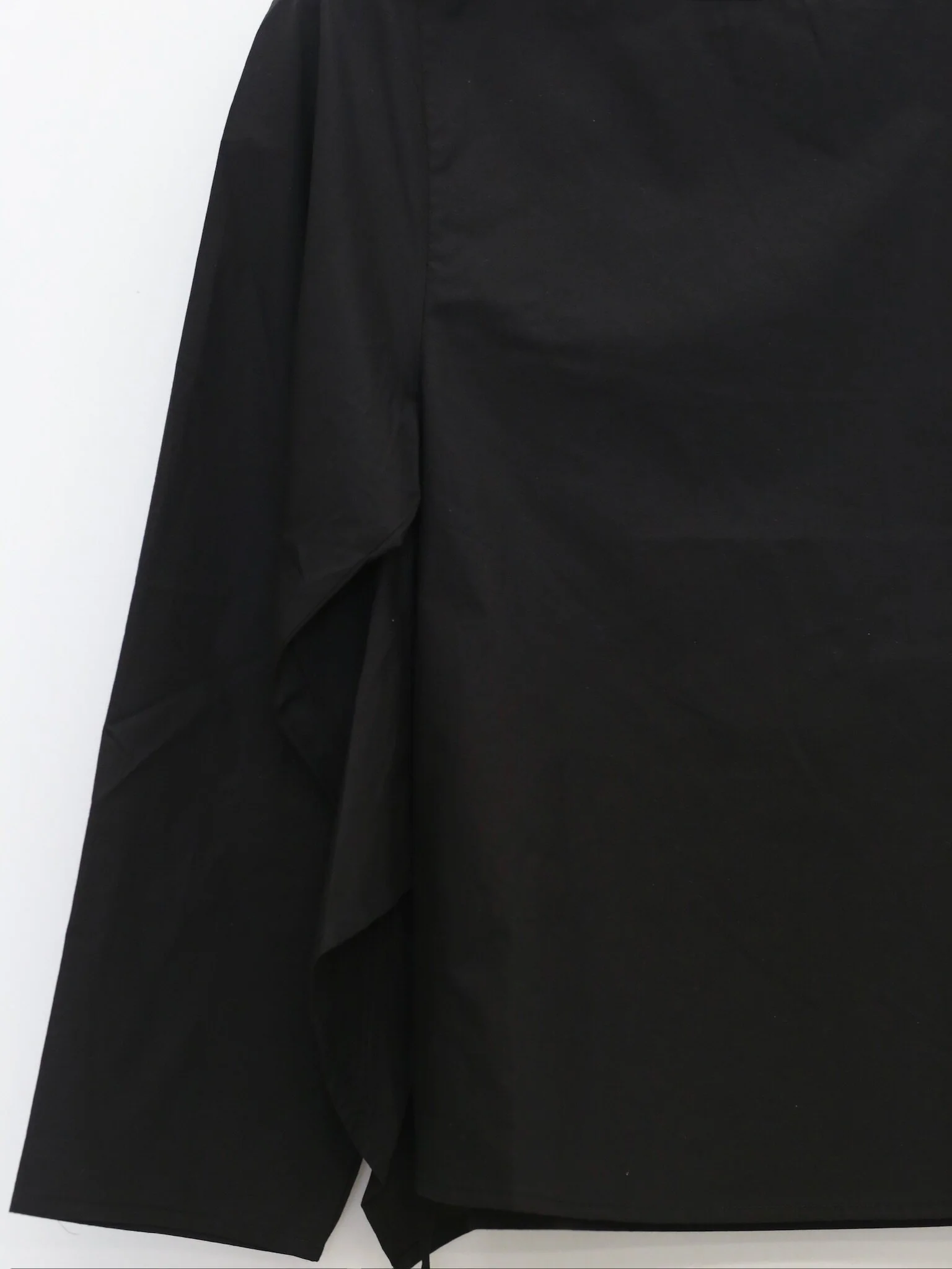 BASERANGE SP26 Organic Cotton Plain Weave Drawstring Long-Sleeve T-Shirt Top BAS-TSDLS-PO-SP26-B BLACK - Image 3