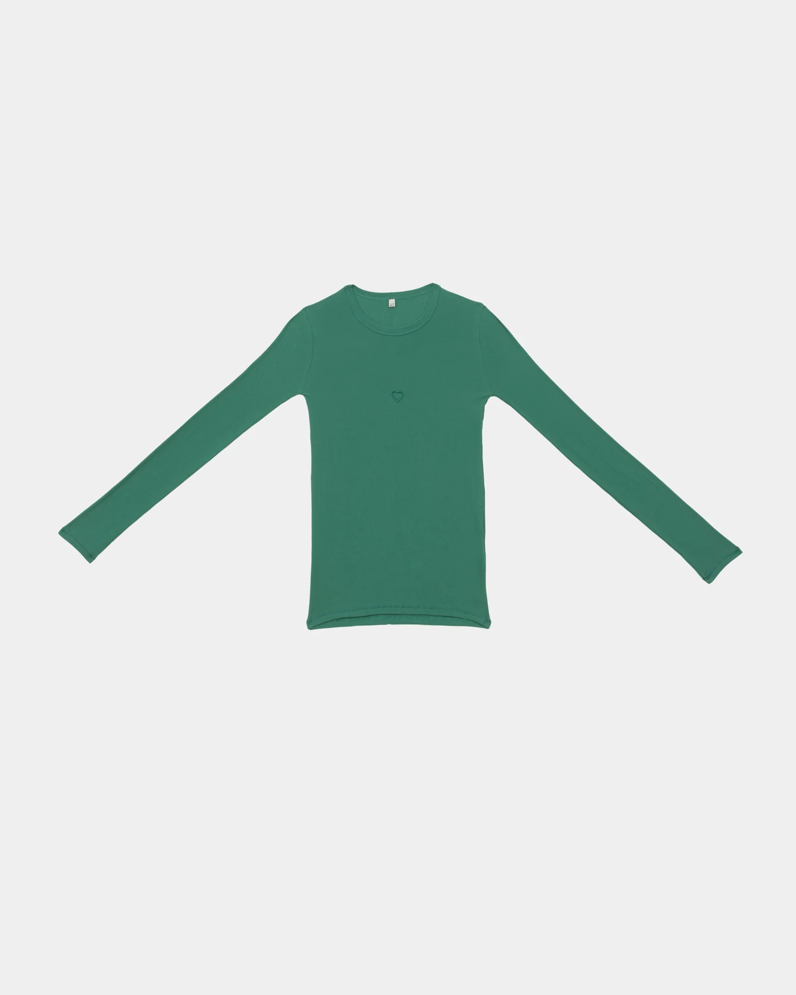 BASERANGE Spring/Summer 2025 Collection: French Organic Cotton Long-Sleeve T-Shirt with Cut-Out Heart Design (BAS-TTHLS-CR-AU25-MIRA GREEN) (TOHLS TTHLS) - Image 5
