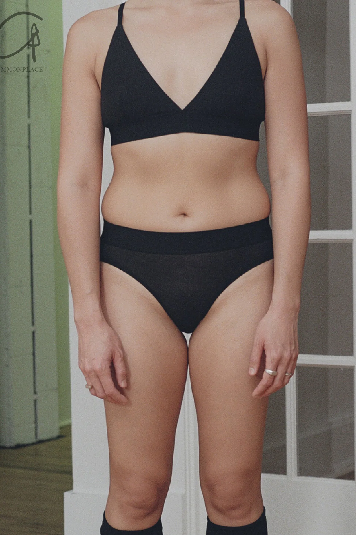 BASERANGE Stretch Flared Briefs UNEL Collection Ribbed Cotton Portugal BAS-UNEL-RB-000-HEI Black - Image 5