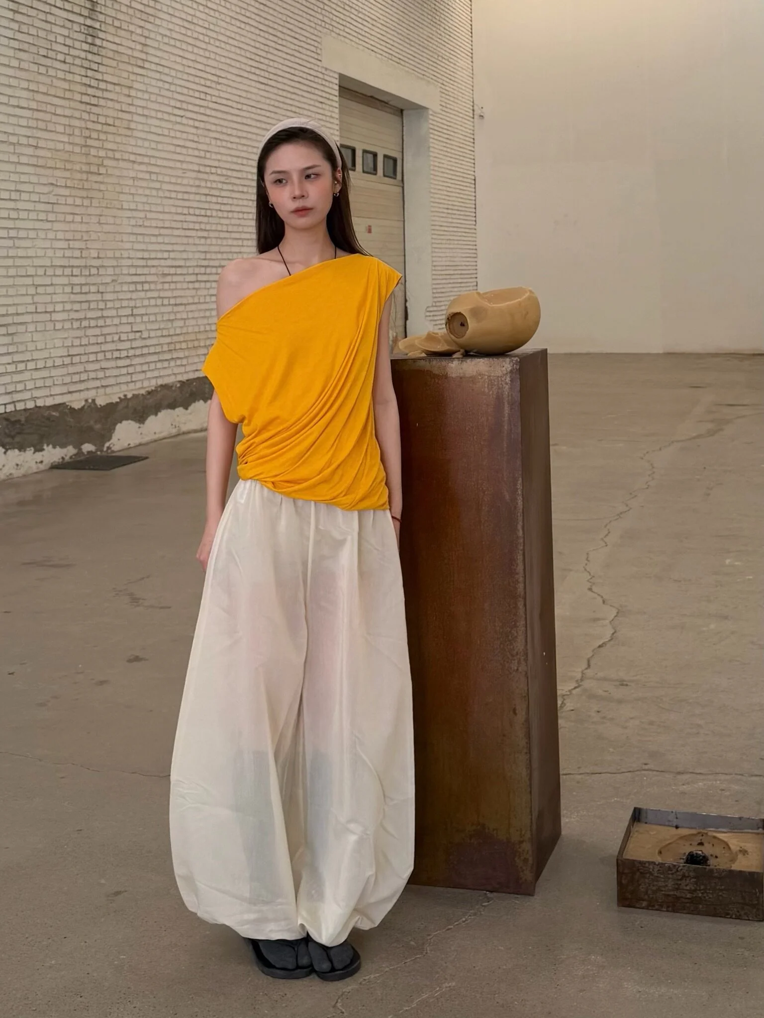 BASERANGE SU26 Boat Neck Twist Tank Top BAS-TTTUT-CS-SU26-BOAT YELLOW - Image 10