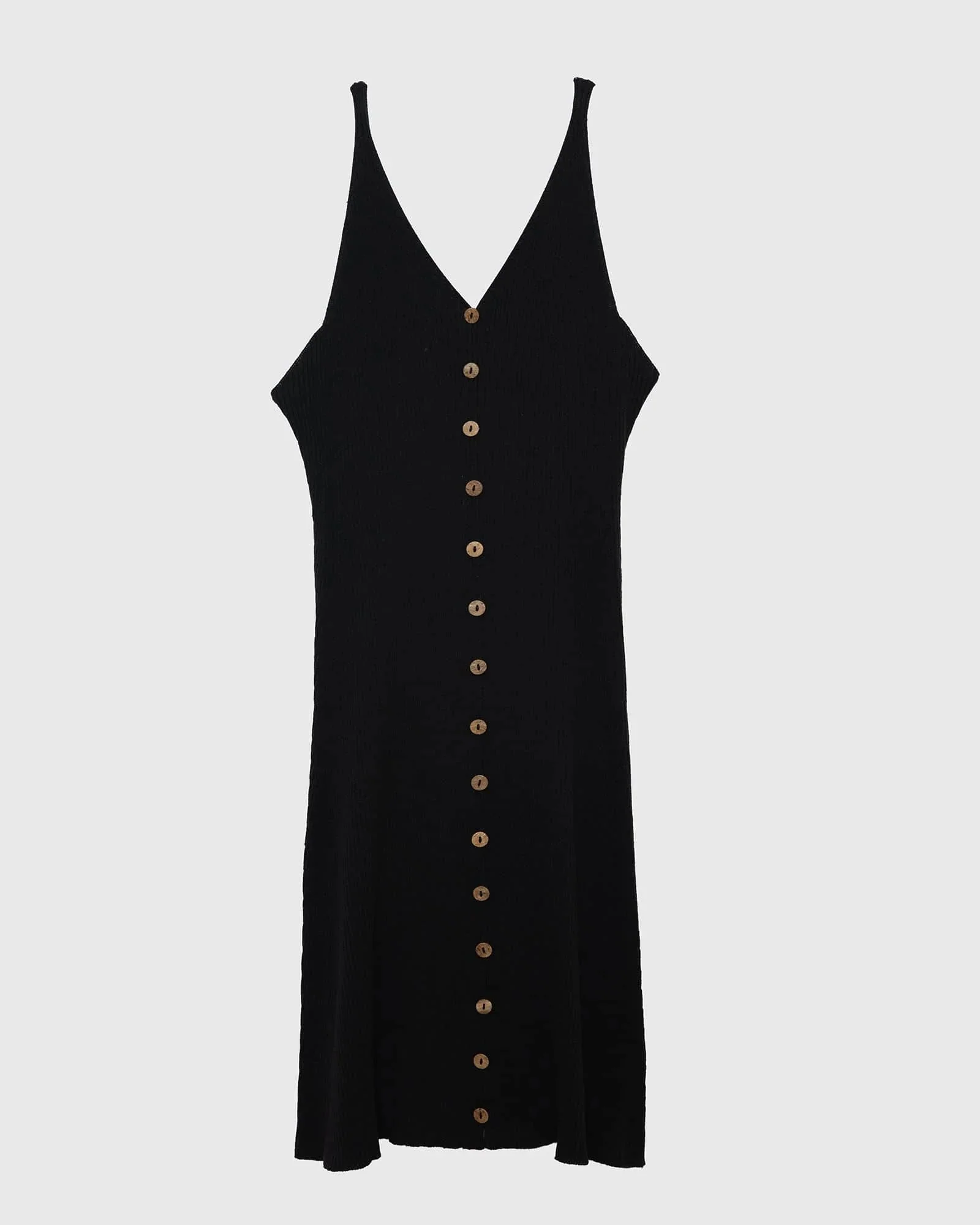 BASERANGE SU26 Button-Front Camisole Dress – Made in Portugal – Comfortable – BAS-DROD-LI-SU26-Black - Image 5