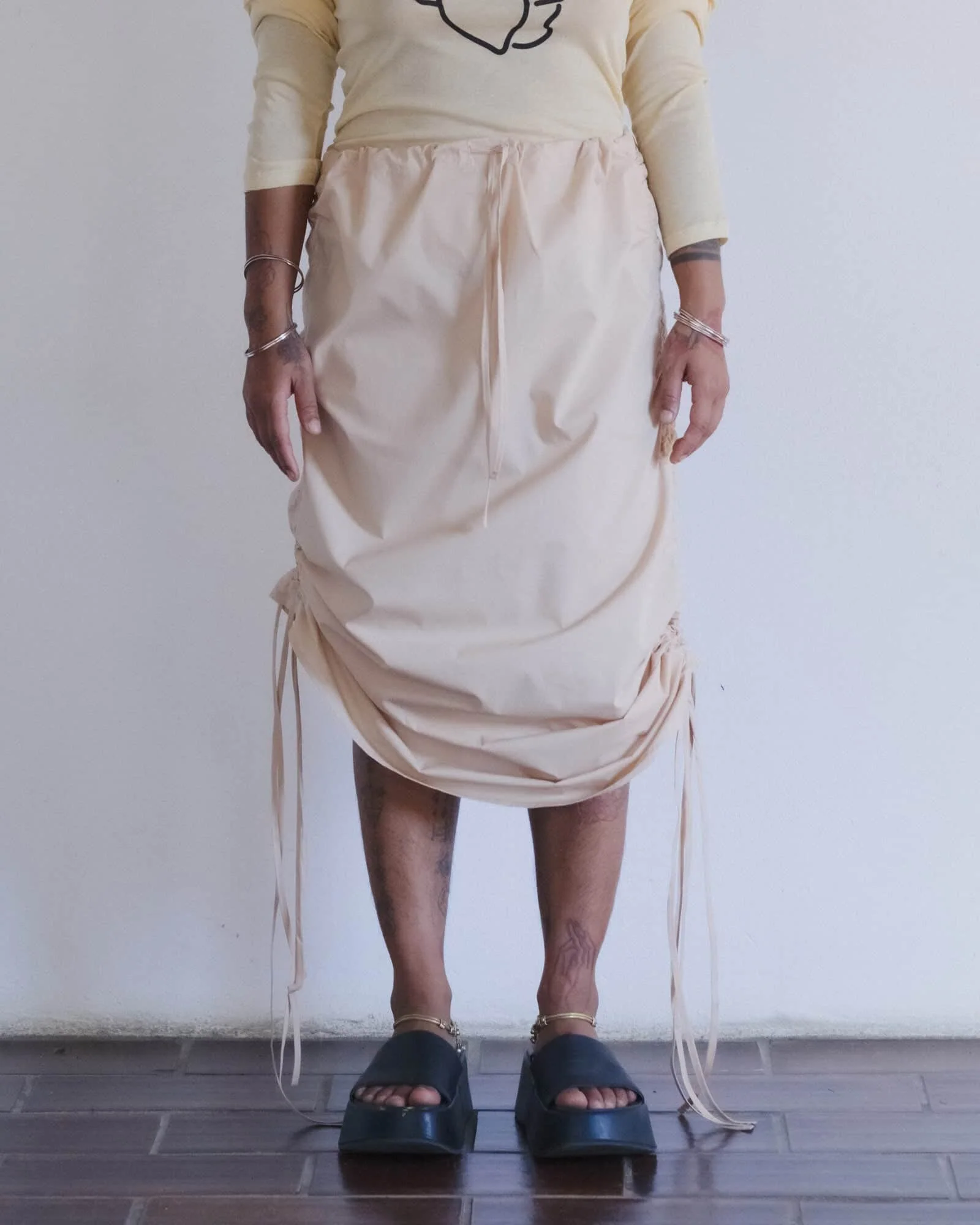 BASERANGE SU26 Drawstring Patterned Skirt BAS-SKPI-PO-SU26-ANDRADITA SAND - Image 7