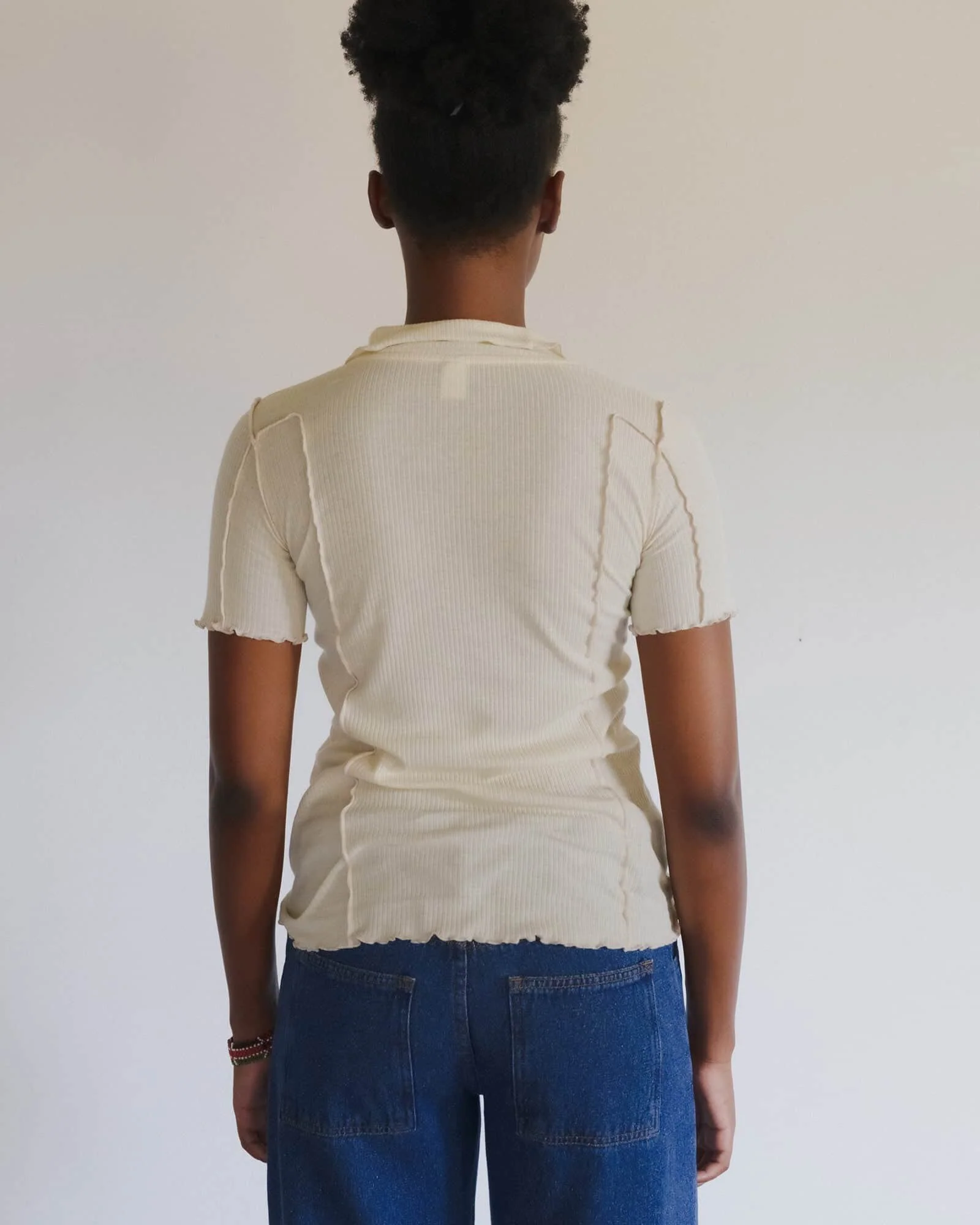 BASERANGE SU26 Short-Sleeve T-Shirt BAS-TTOMP-CR-SU26-Off White - Image 12