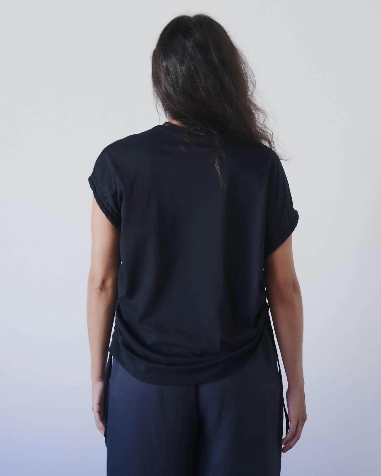 BASERANGE SU26 Sleeveless T-Shirt with Side Drawstrings BAS-TTST-RC-SU26-Black - Image 10