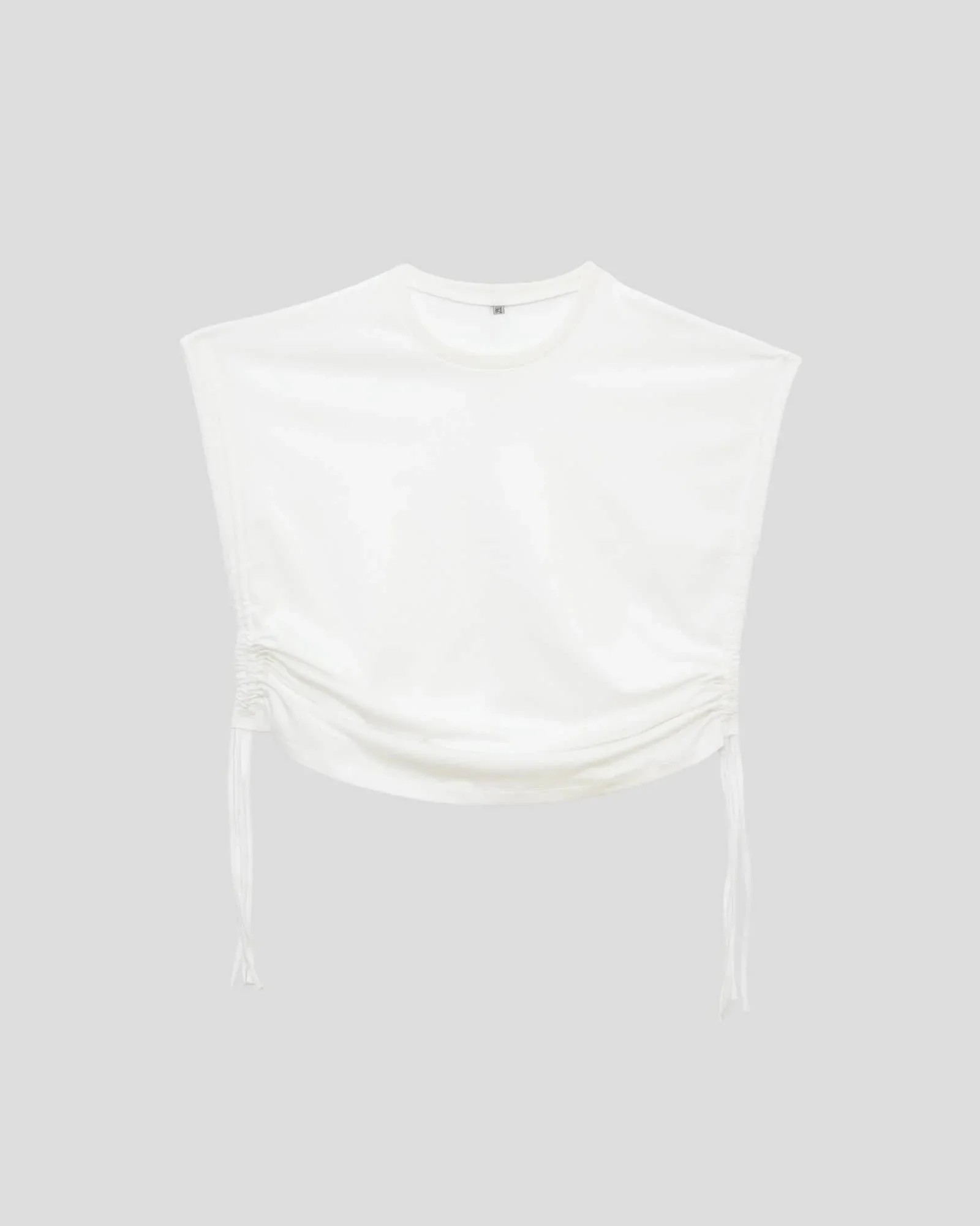 BASERANGE SU26 Sleeveless T-Shirt with Side Drawstrings BAS-TTST-RC-SU26-Off White - Image 6