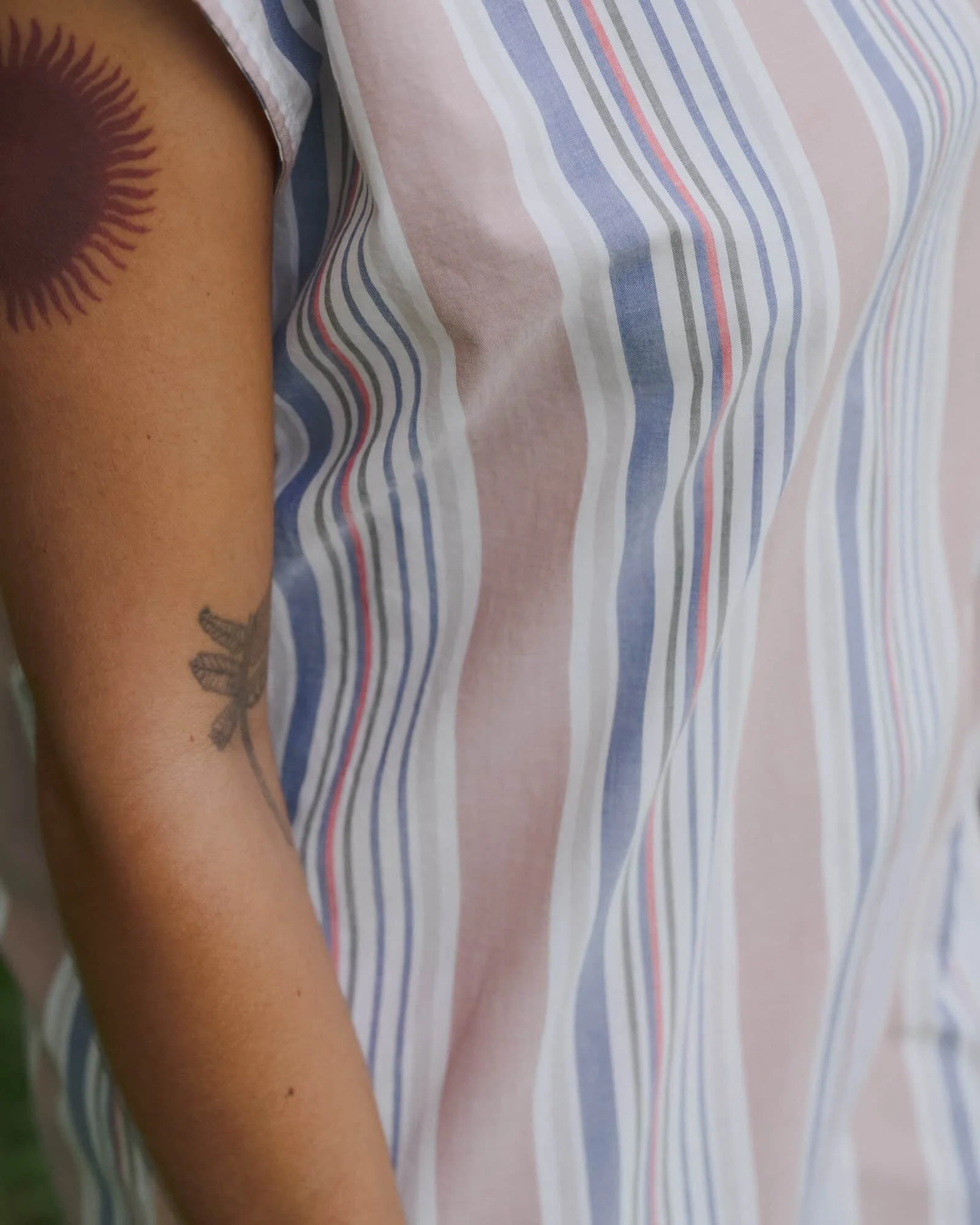 BASERANGE SU26 Striped Dress BAS-DRSTS-PO-SU26-MB (MARTINIQUE BRICK) - Image 9