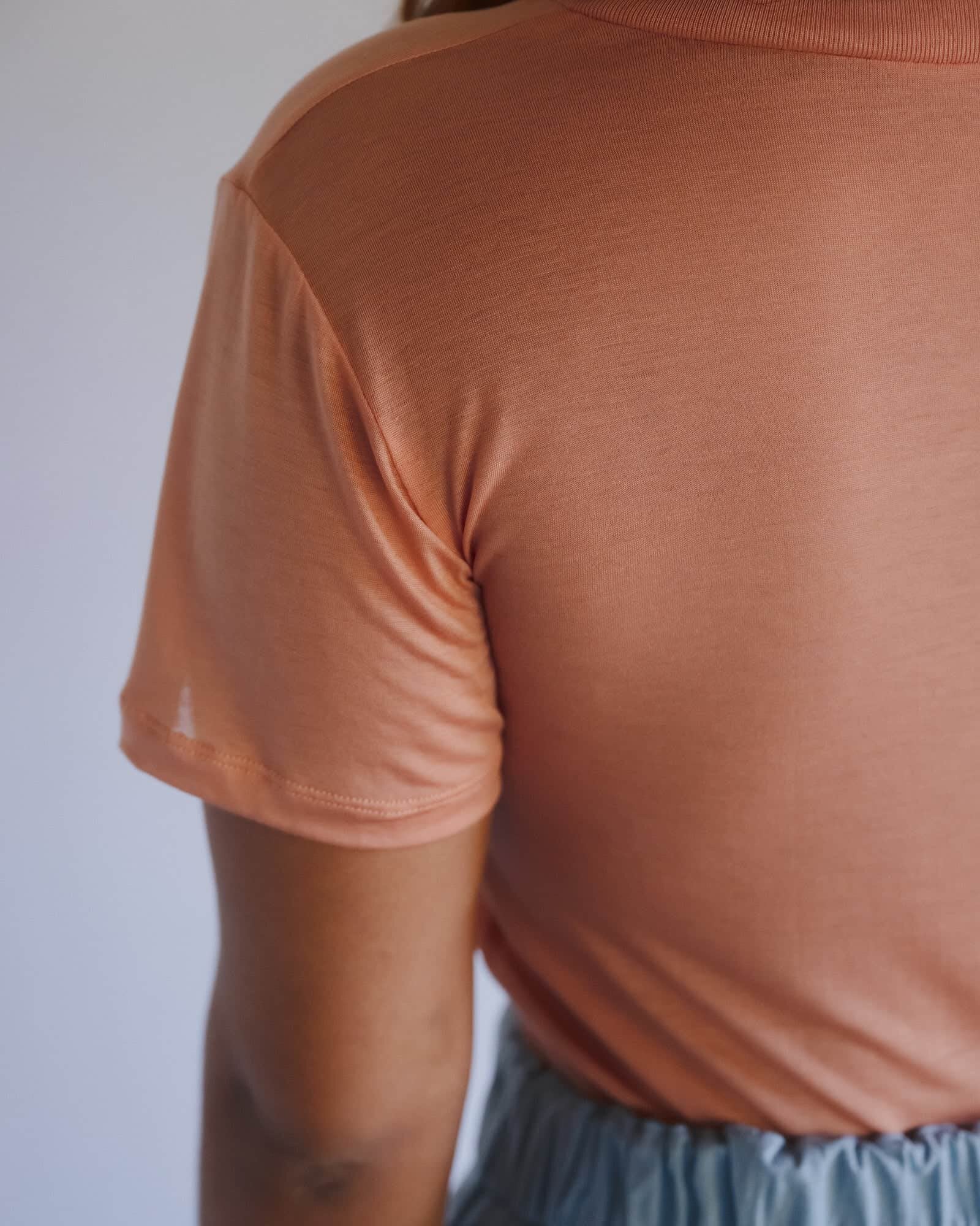BASERANGE SU26 V-Neck Short-Sleeve T-Shirt BAS-TTTVN-BL-SU26-BT (BRANCH TERRACOTTA) - Image 6