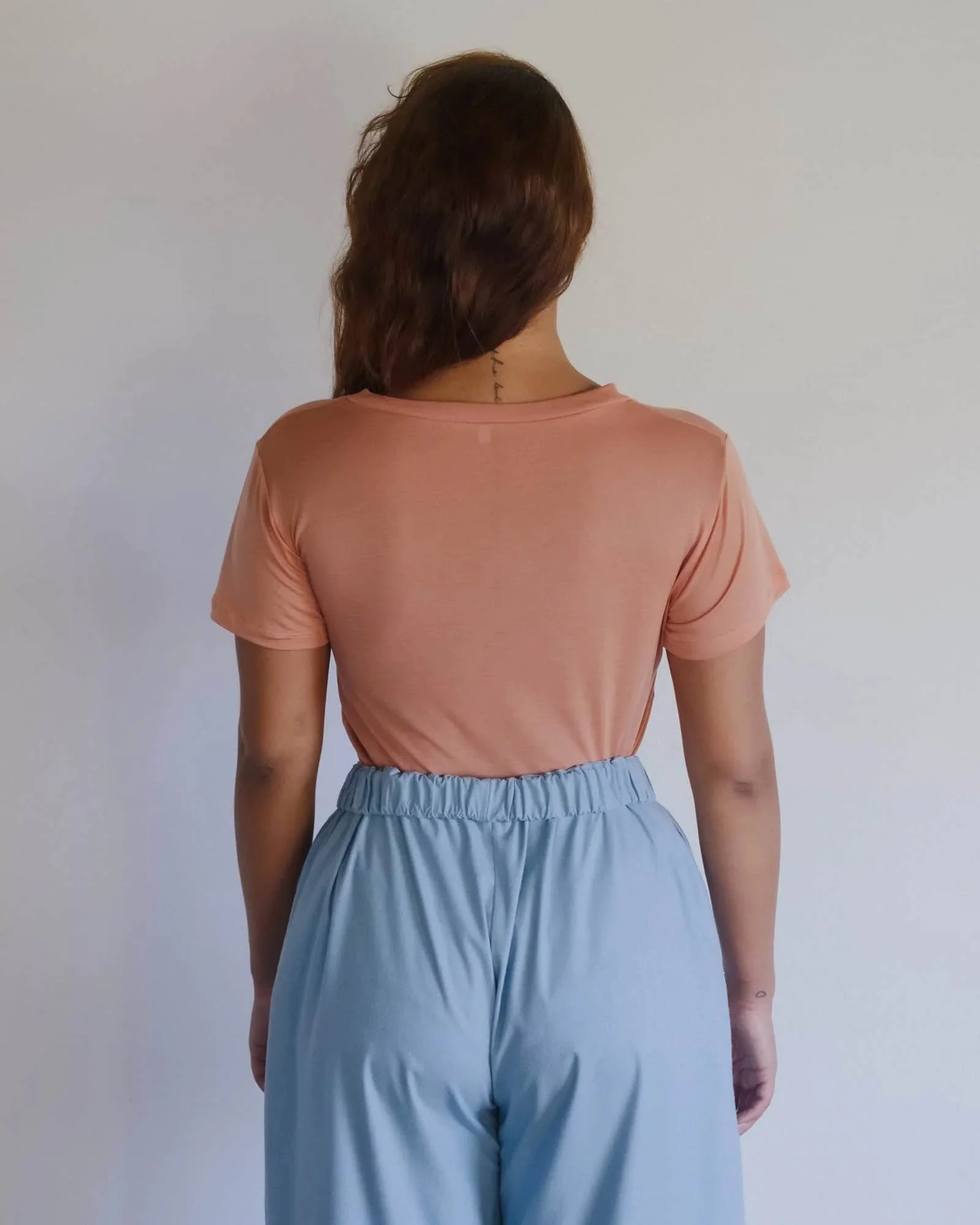 BASERANGE SU26 V-Neck Short-Sleeve T-Shirt BAS-TTTVN-BL-SU26-BT (BRANCH TERRACOTTA) - Image 8