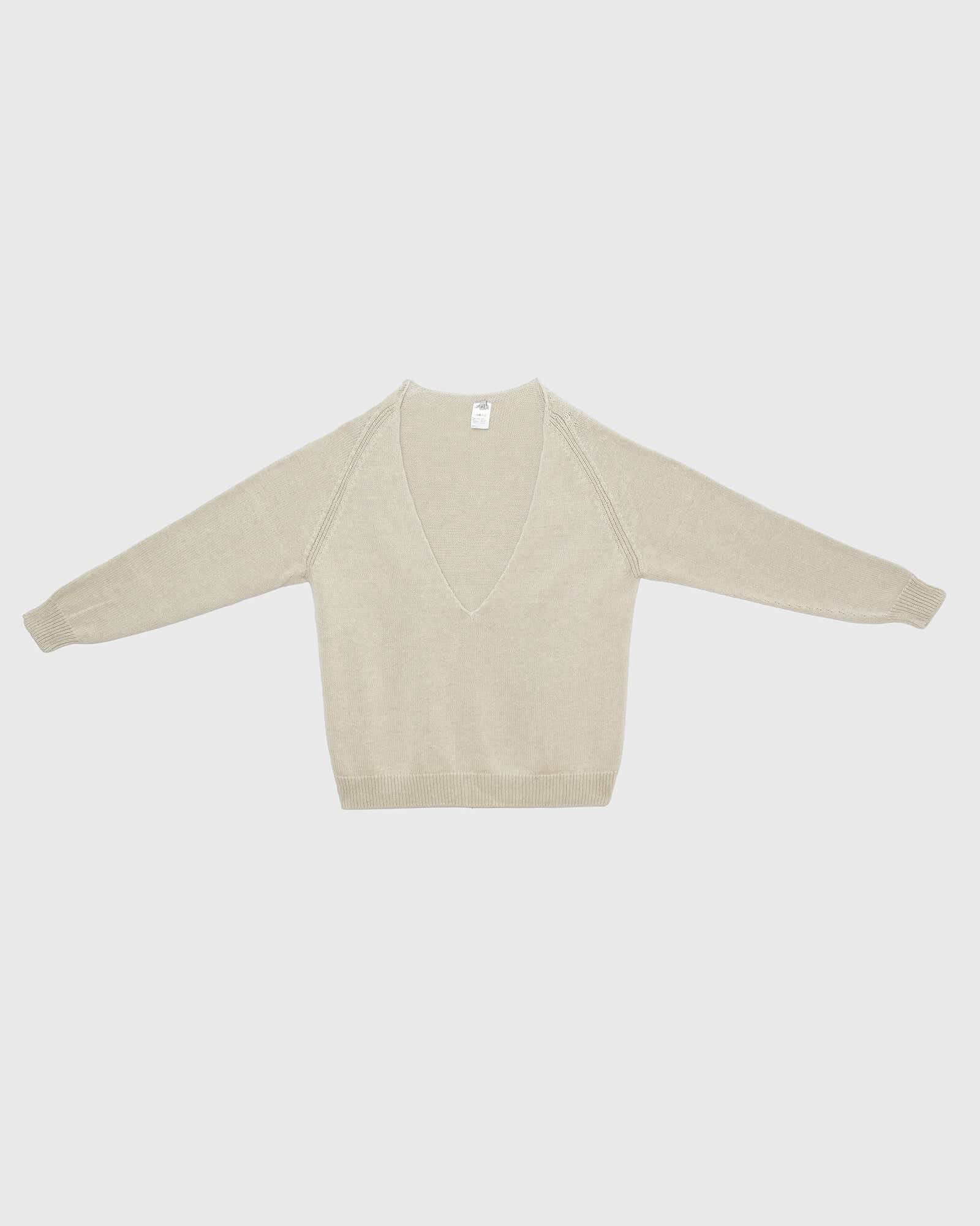 BASERANGE SU26 V-Neck Sweater BAS-PUSVN-OC-SU26-Grey Melange - Image 5