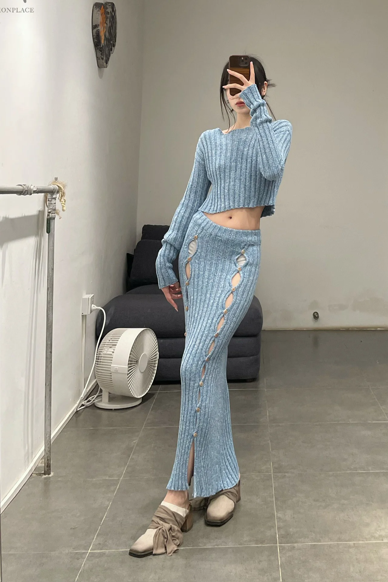 BASERANGE sweater KNMA-CO-AU23 blue mix - Image 13