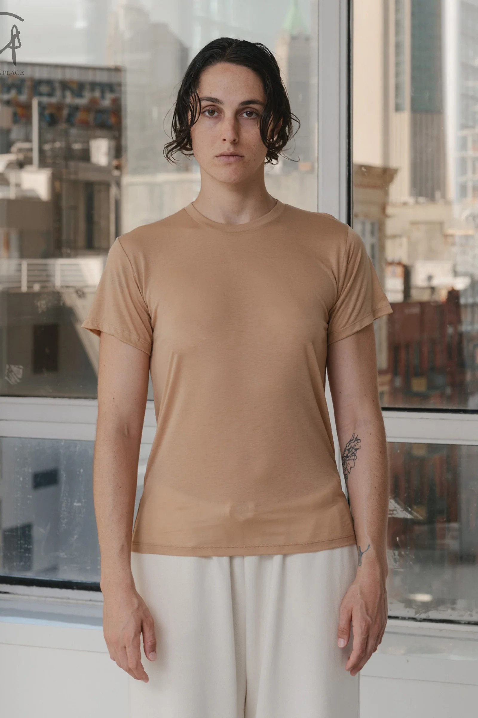BASERANGE Classic Bamboo Fiber and Cotton Slim Fit T-shirt Series Collection Round Neck Bottoming Shirt France BAS-TOCT-BL-000-AURAL - Image 9