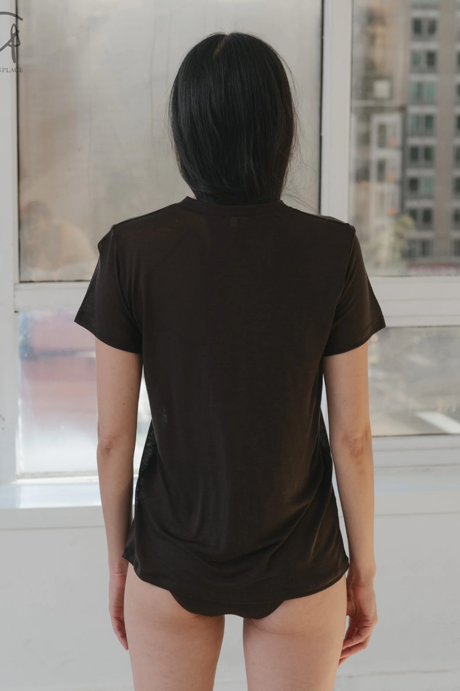 BASERANGE Classic Bamboo Fiber and Cotton Slim Fit T-shirt Series Collection Round Neck Bottoming Shirt France BAS-TOCT-BL-000-FOVEA - Image 9