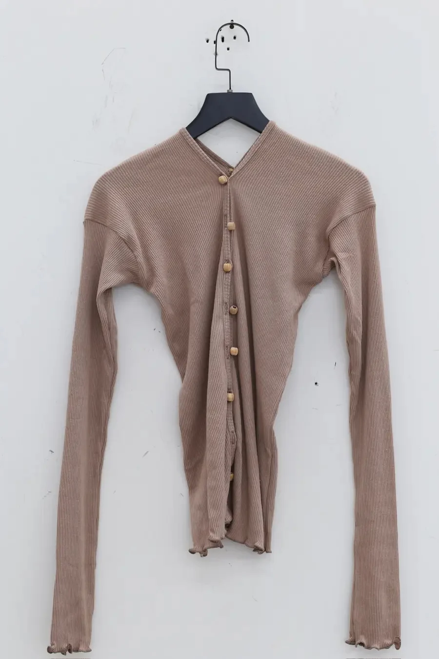 BASERANGE Taffeta cardigan TOTVC-RC-AU23 dehydrated beige - Image 5