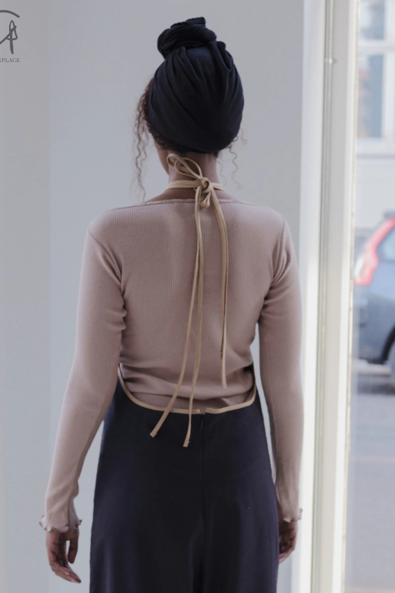 BASERANGE Taffeta Long Sleeve T-Shirt TOTVL-RC-AU23 Dehydrated Beige - Image 13