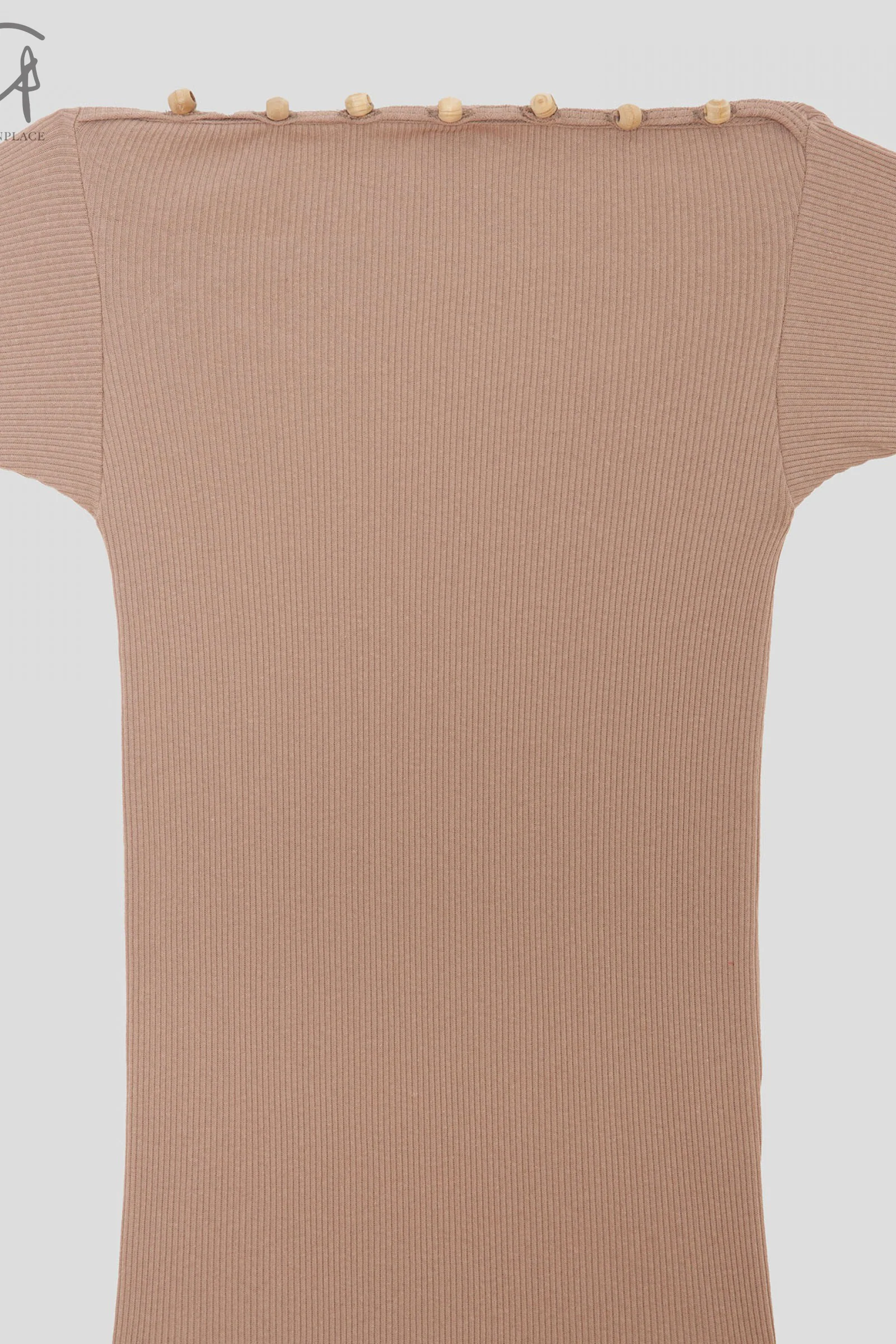 BASERANGE Taffeta Long Sleeve T-Shirt TOTVL-RC-AU23 Dehydrated Beige - Image 5