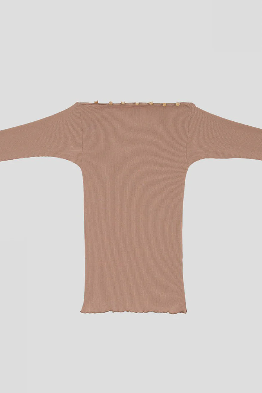 BASERANGE Taffeta Long Sleeve T-Shirt TOTVL-RC-AU23 Dehydrated Beige - Image 6