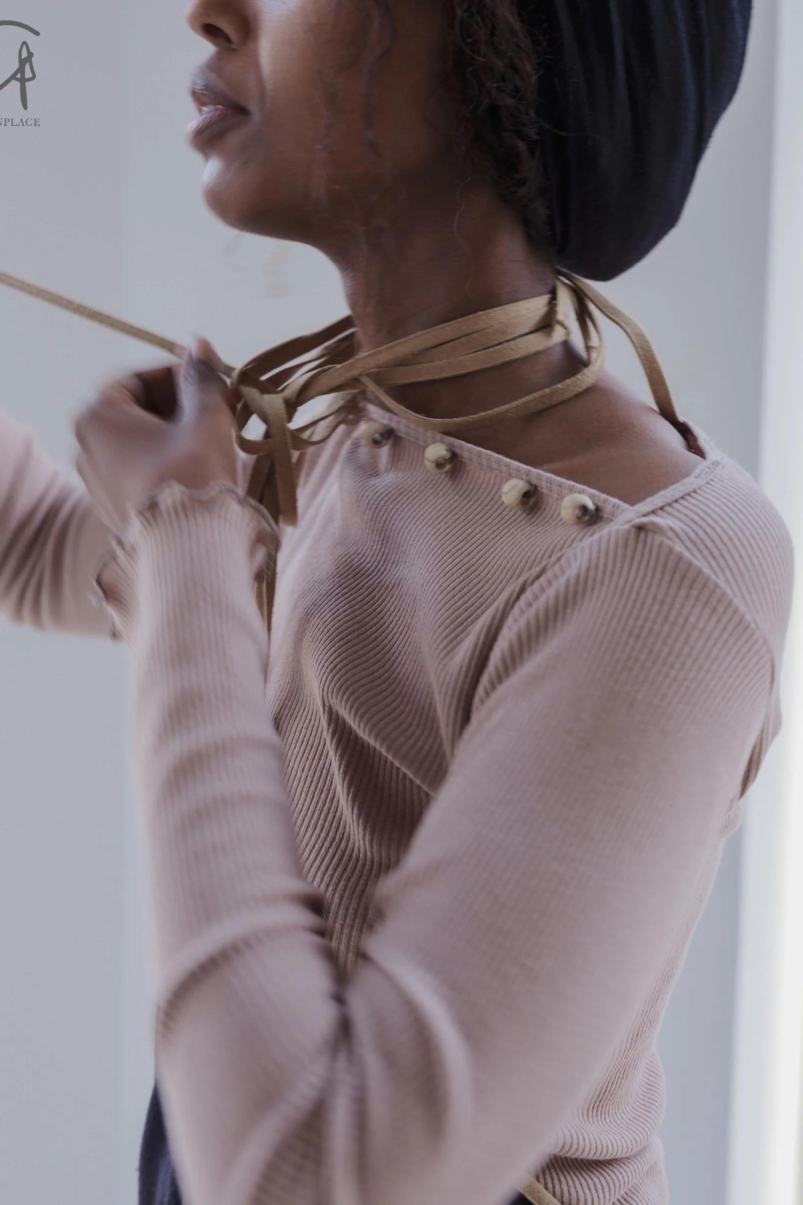 BASERANGE Taffeta Long Sleeve T-Shirt TOTVL-RC-AU23 Dehydrated Beige - Image 8
