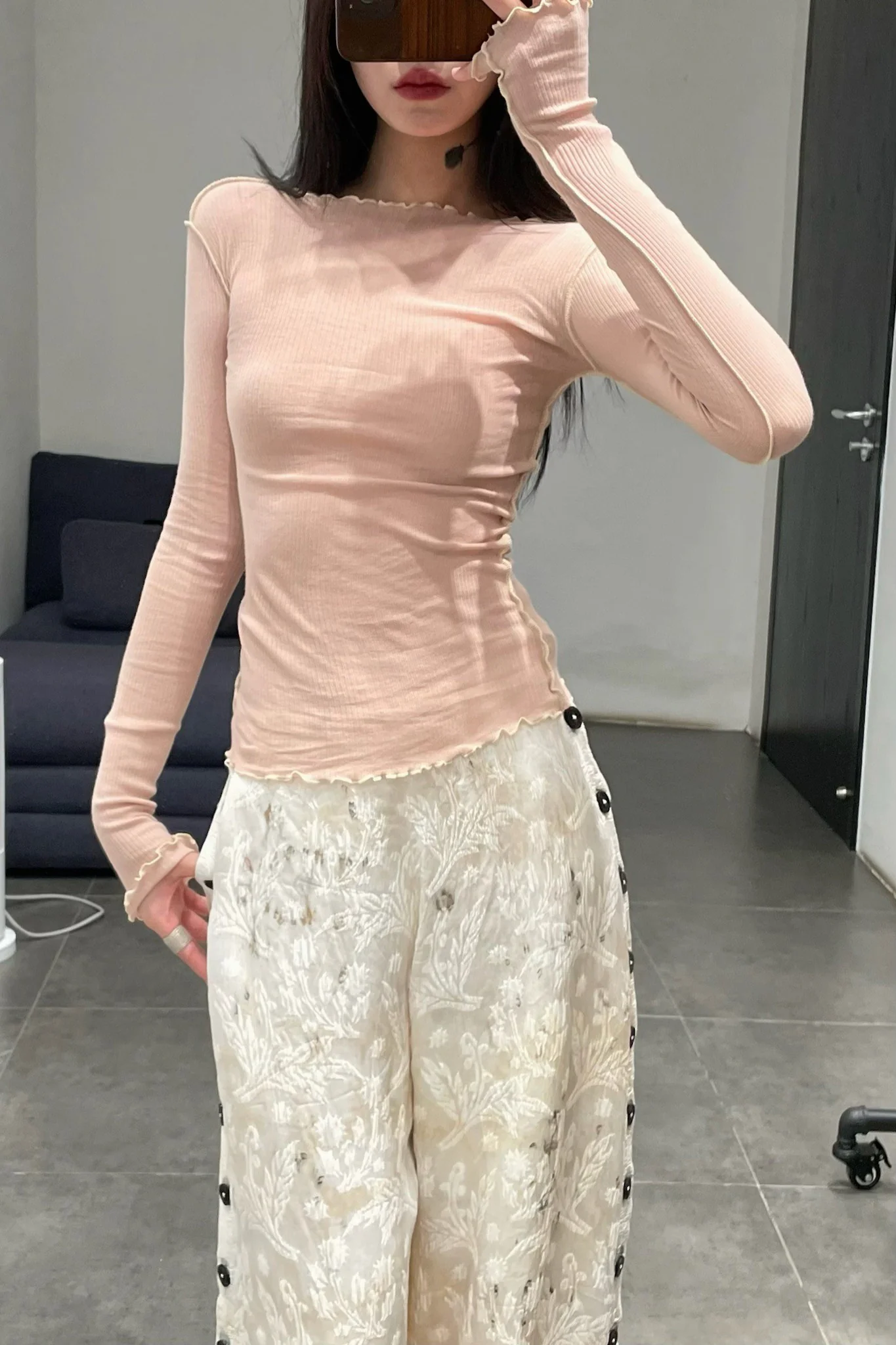 BASERANGE Ribbed Long Sleeve Top T-shirt TTVL Collection France BAS-TTVL-RB-SP24-HAPTIC TTVL - Image 10