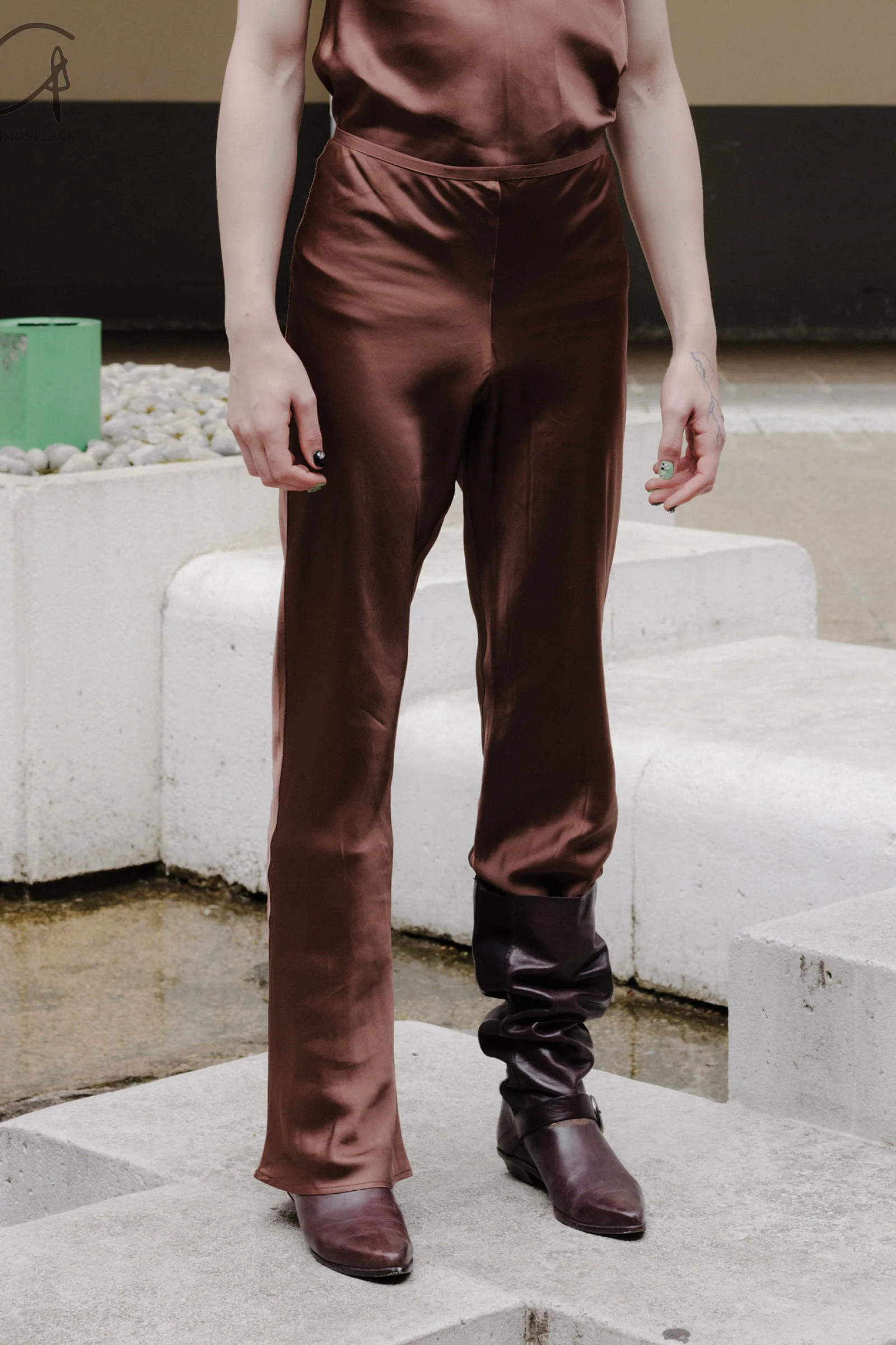 BASERANGE DYDINE Pants Portugal BAS-TRDY-VI-SP24-SHENZONG Dark Brown - Image 6