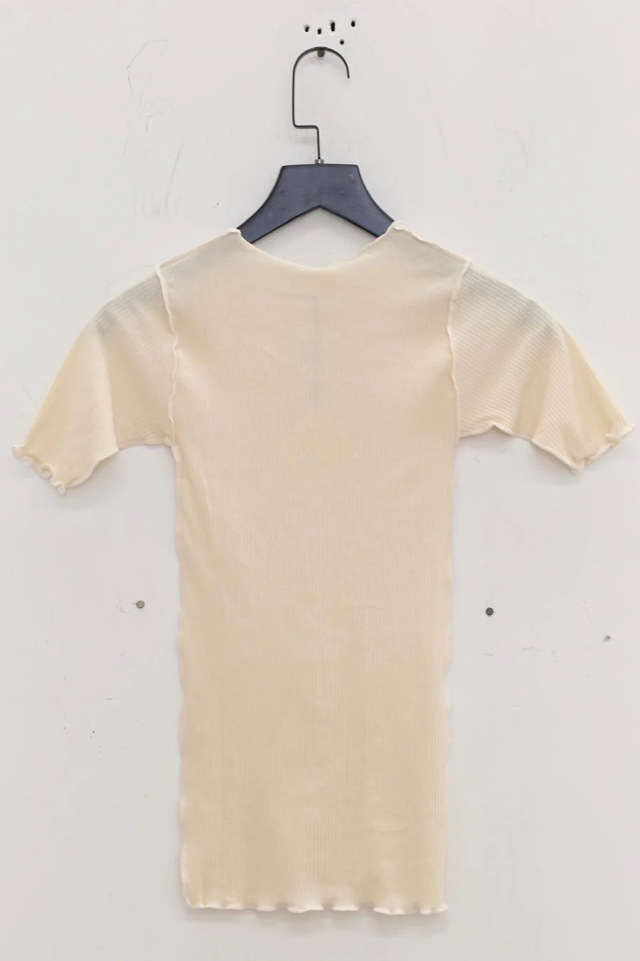BASERANGE Ribbed Cotton Chad T-shirt France Portugal BAS-TOCH-RB-WI22-MIBAI Off-white UNDYED - Image 10