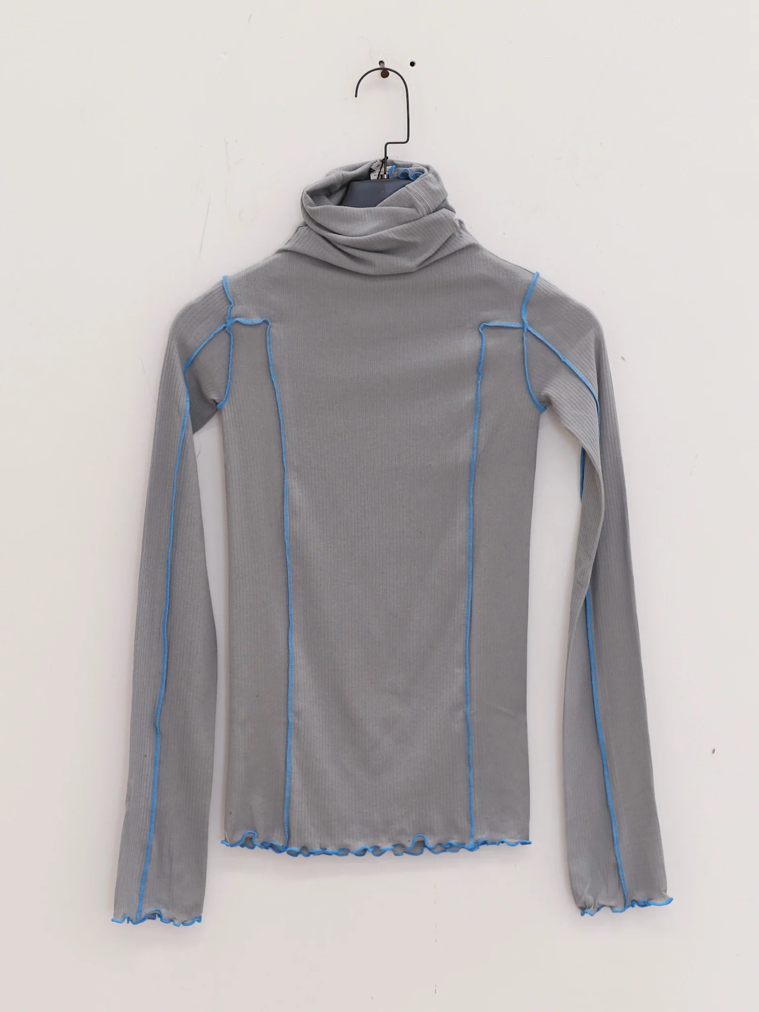 BASERANGE Turtleneck T-shirt sweater TTOMT series collection Organic cotton Portugal BAS-TTOMT-RB-SP25-BOW BLUE TTOMT-RI-000 - Image 4