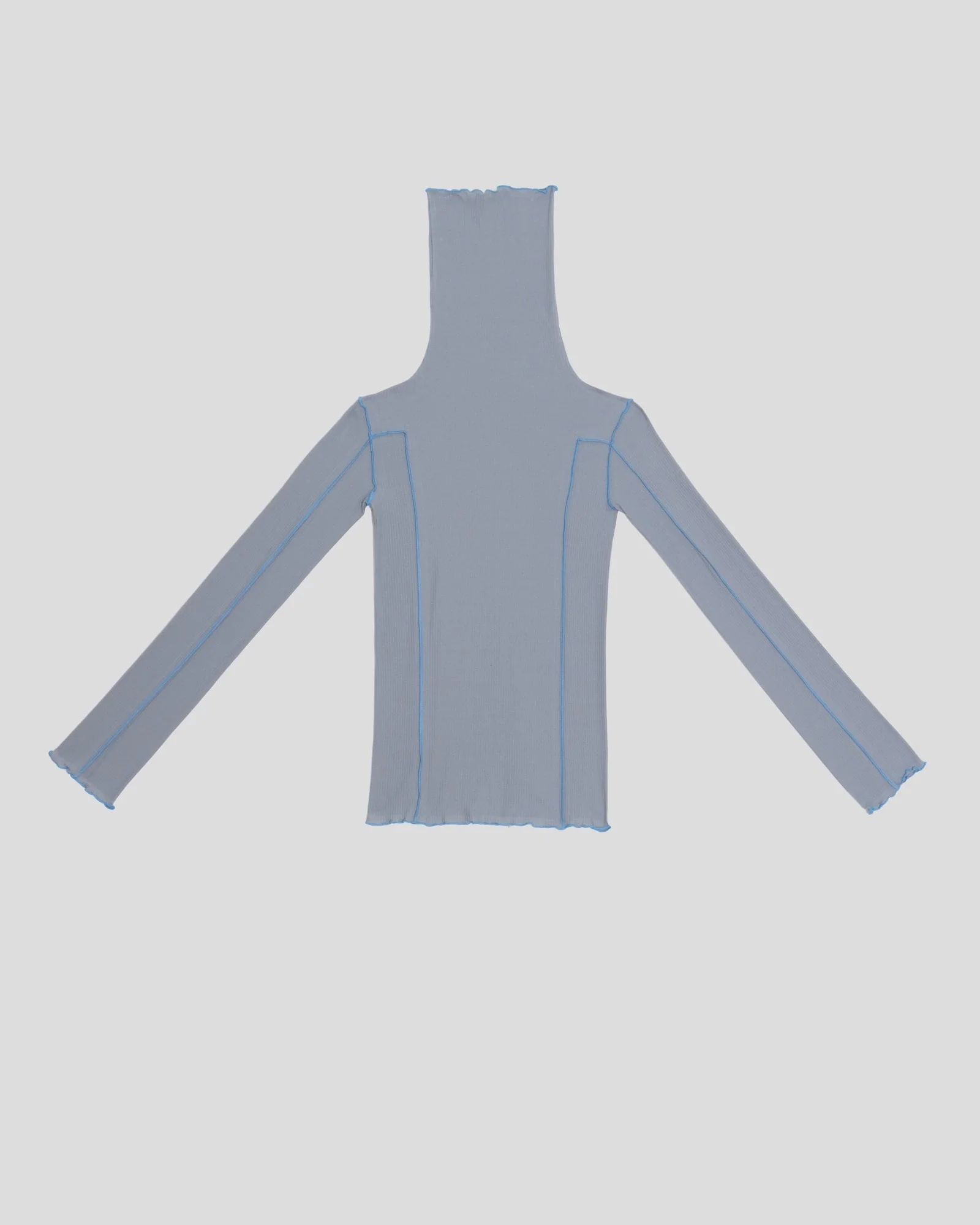 BASERANGE Turtleneck T-shirt sweater TTOMT series collection Organic cotton Portugal BAS-TTOMT-RB-SP25-BOW BLUE TTOMT-RI-000 - Image 9