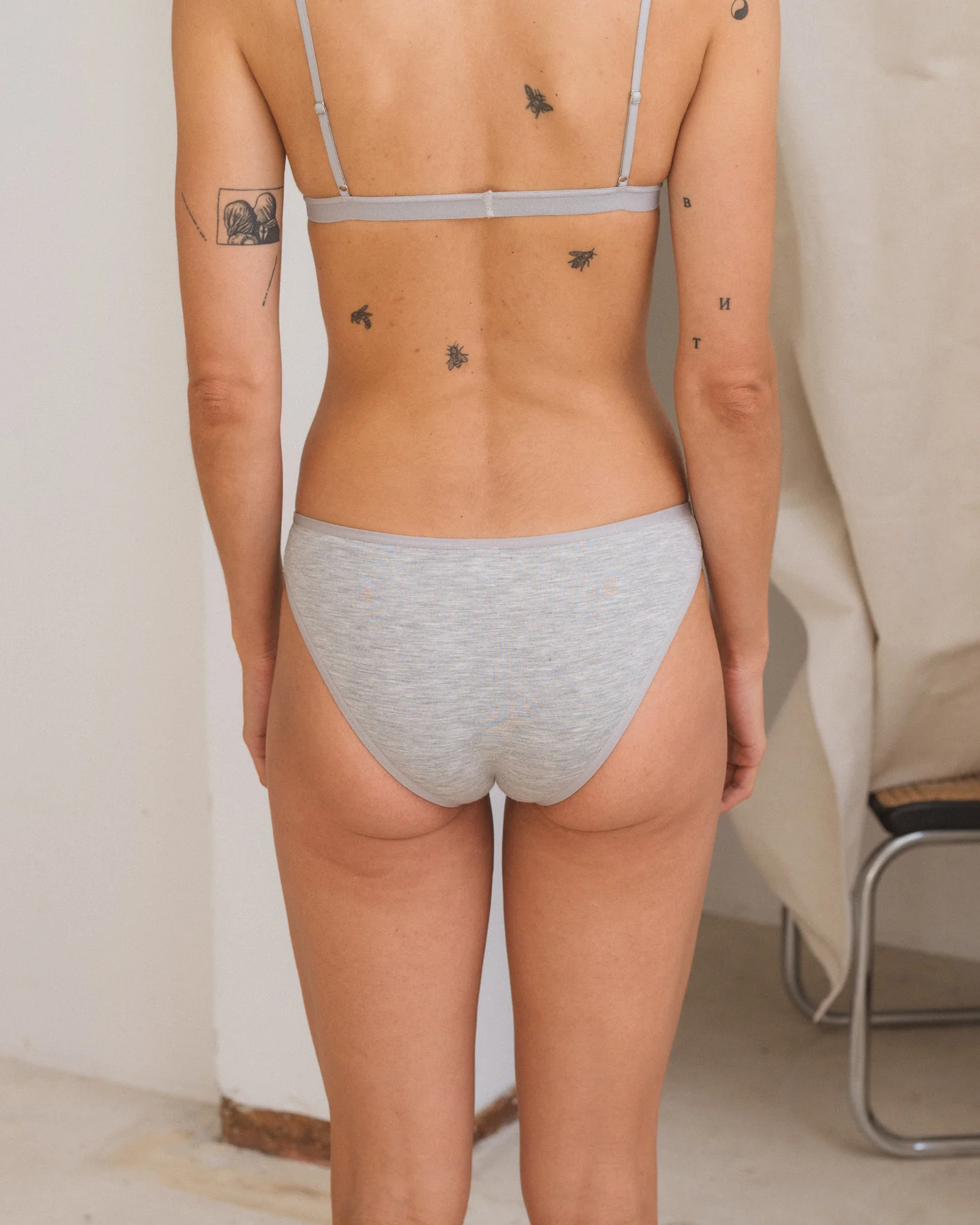 BASERANGE Women's shorts and panties UNBE series collection France BAS-UNBE-BA-SU25-GREY MELANGE - Image 6