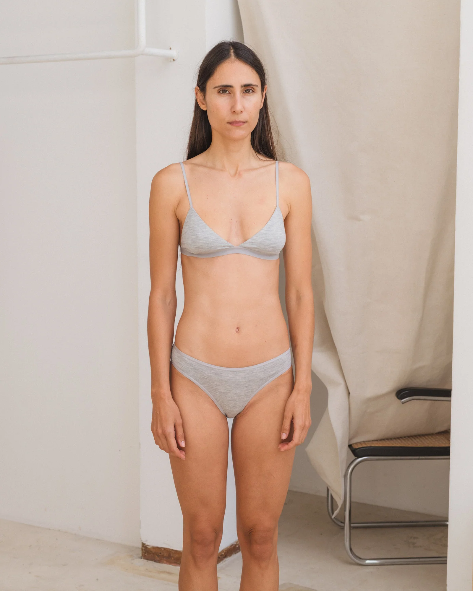BASERANGE Women's shorts and panties UNBE series collection France BAS-UNBE-BA-SU25-GREY MELANGE - Image 8