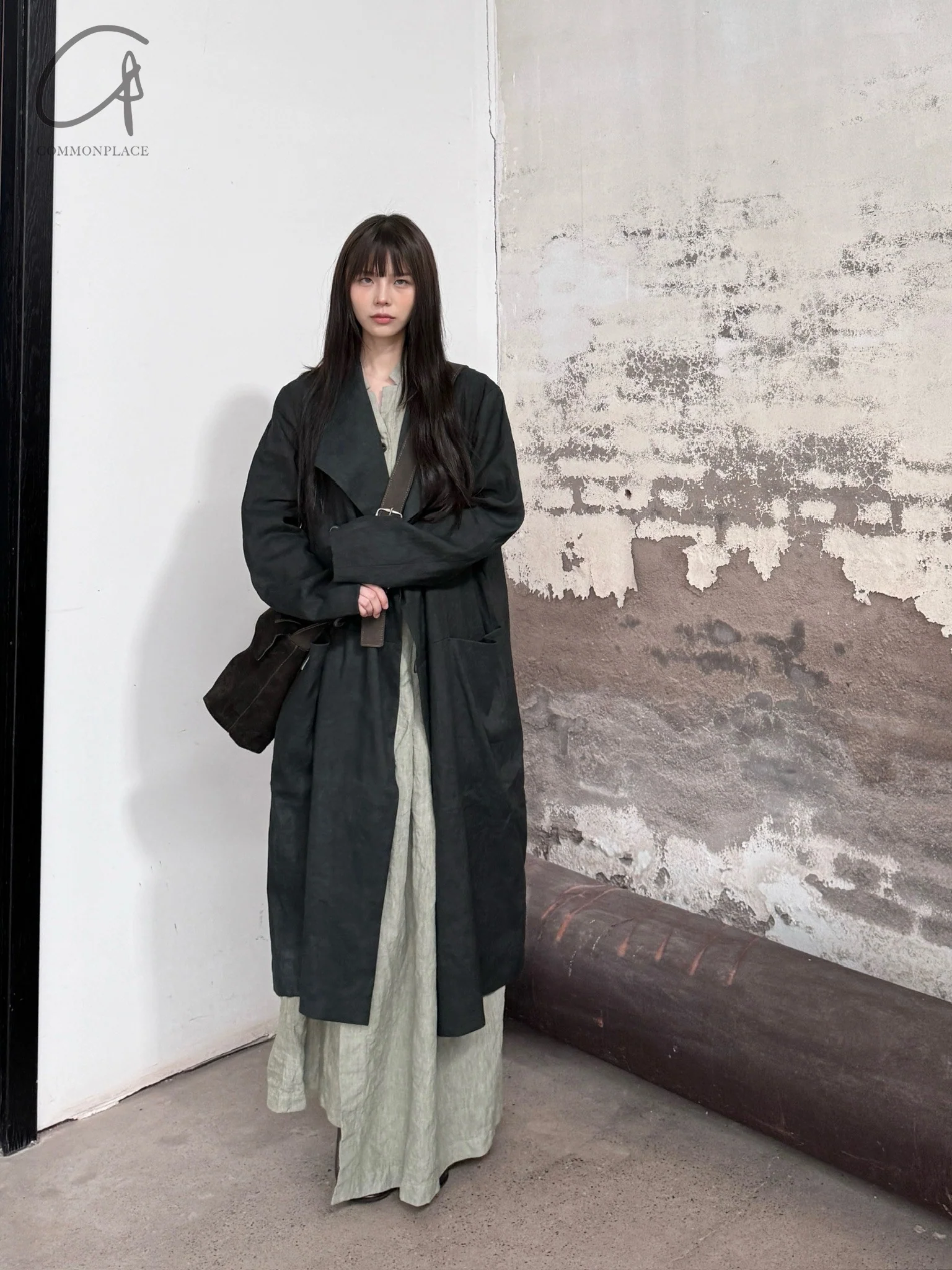 BIEK VERSTAPPEN Long lapel trench coat Netherlands BV-CO08-SH Dark grey - Image 9