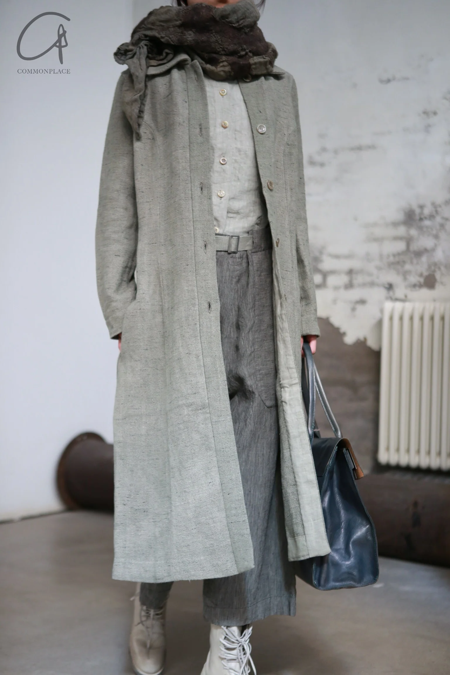 BIEK VERSTAPPEN Single-breasted long trench coat Netherlands BV-CO03-F-HUI Grey - Image 5