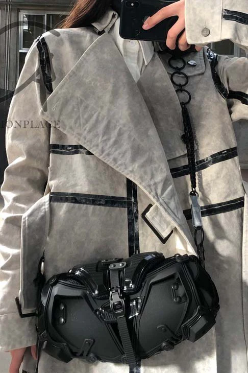By BORIS BIDJAN SABERI Reversible Plant Dyeing Structure Patchwork Lapel Long Coat TRENCH1 F15302 PBBS2 - Image 21