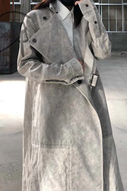 By BORIS BIDJAN SABERI Reversible Plant Dyeing Structure Patchwork Lapel Long Coat TRENCH1 F15302 PBBS2 - Image 22