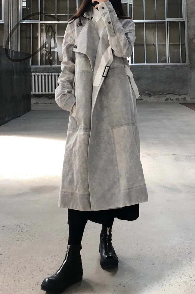 By BORIS BIDJAN SABERI Reversible Plant Dyeing Structure Patchwork Lapel Long Coat TRENCH1 F15302 PBBS2 - Image 24