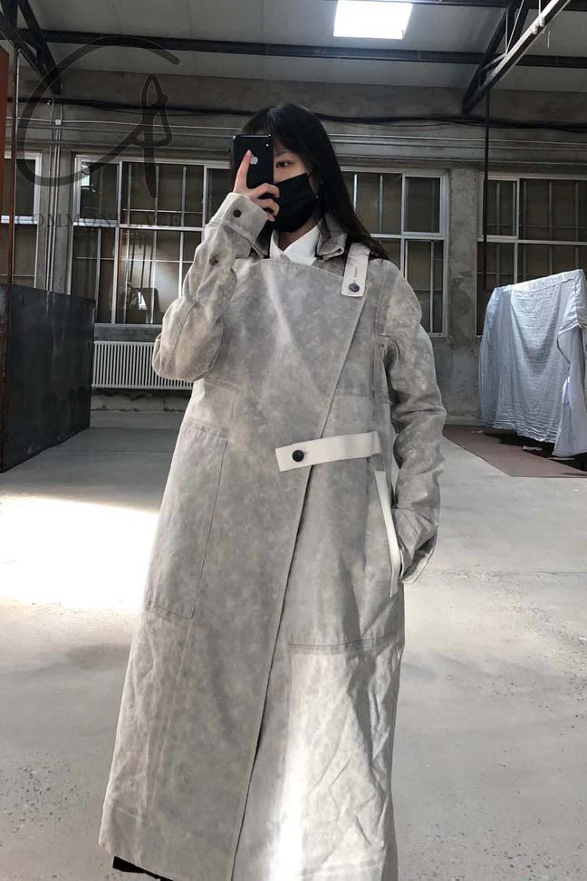 By BORIS BIDJAN SABERI Reversible Plant Dyeing Structure Patchwork Lapel Long Coat TRENCH1 F15302 PBBS2 - Image 25